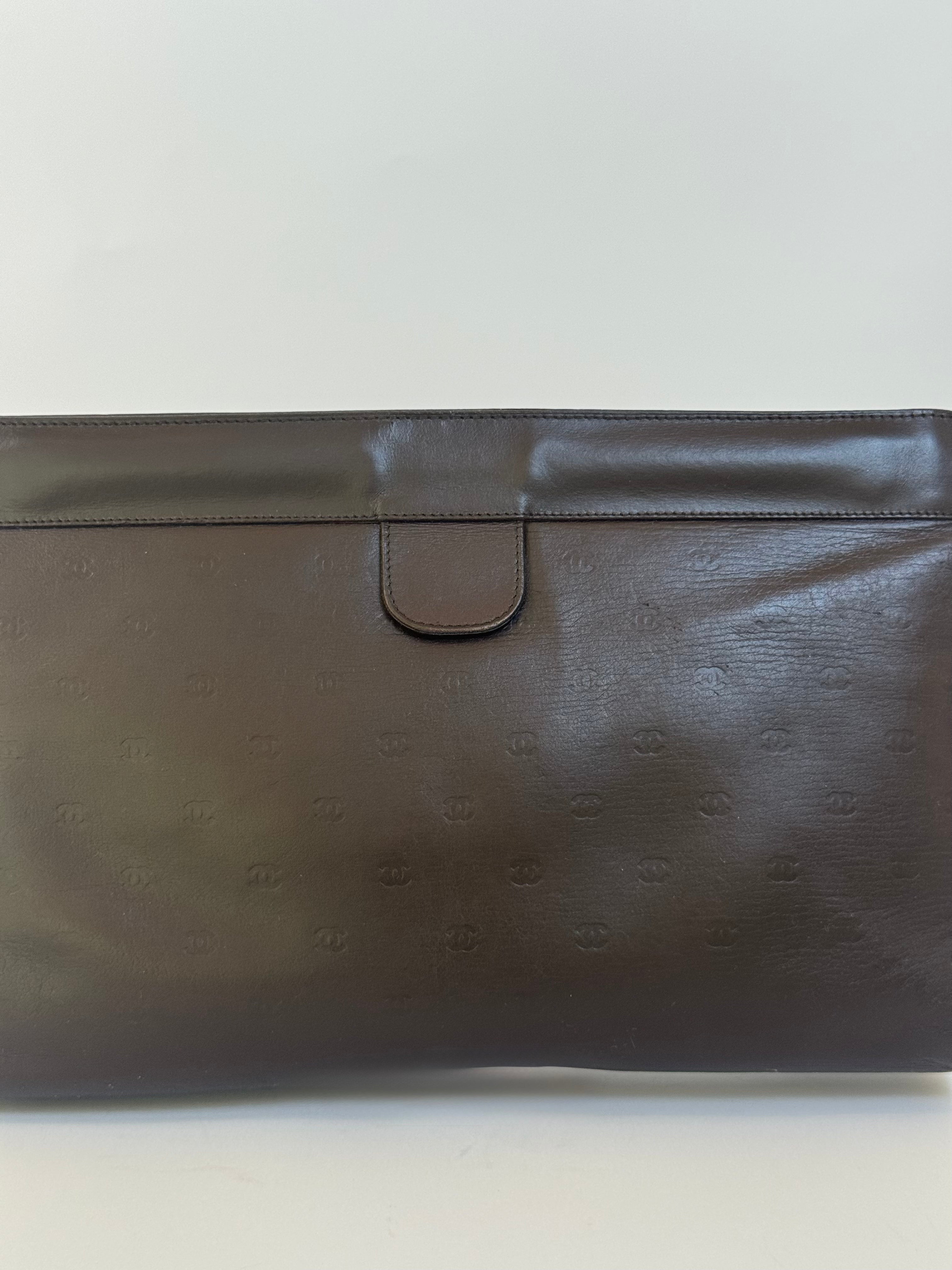 Chanel Vintage Brown CC Clutch