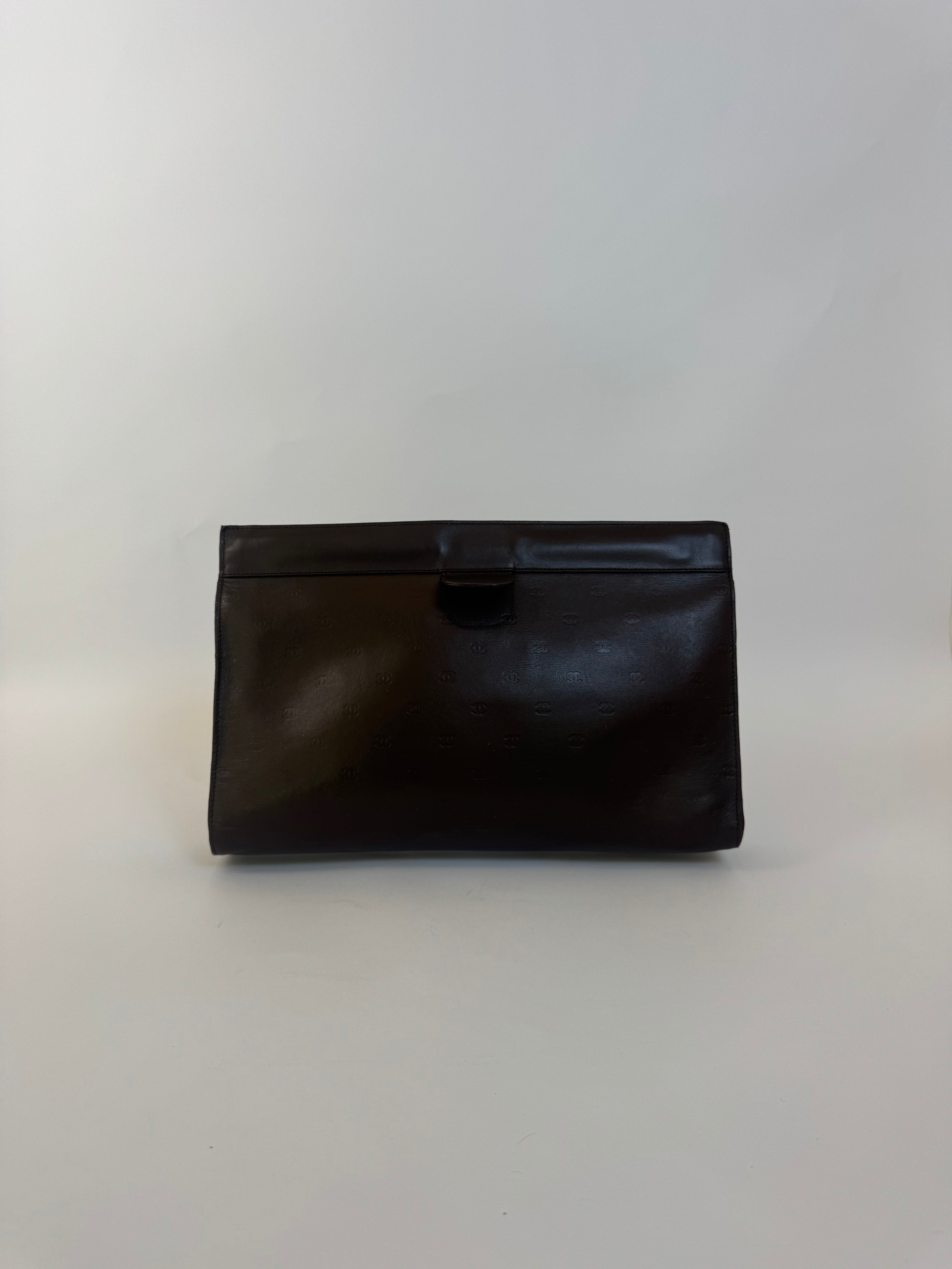 Chanel Vintage Brown CC Clutch