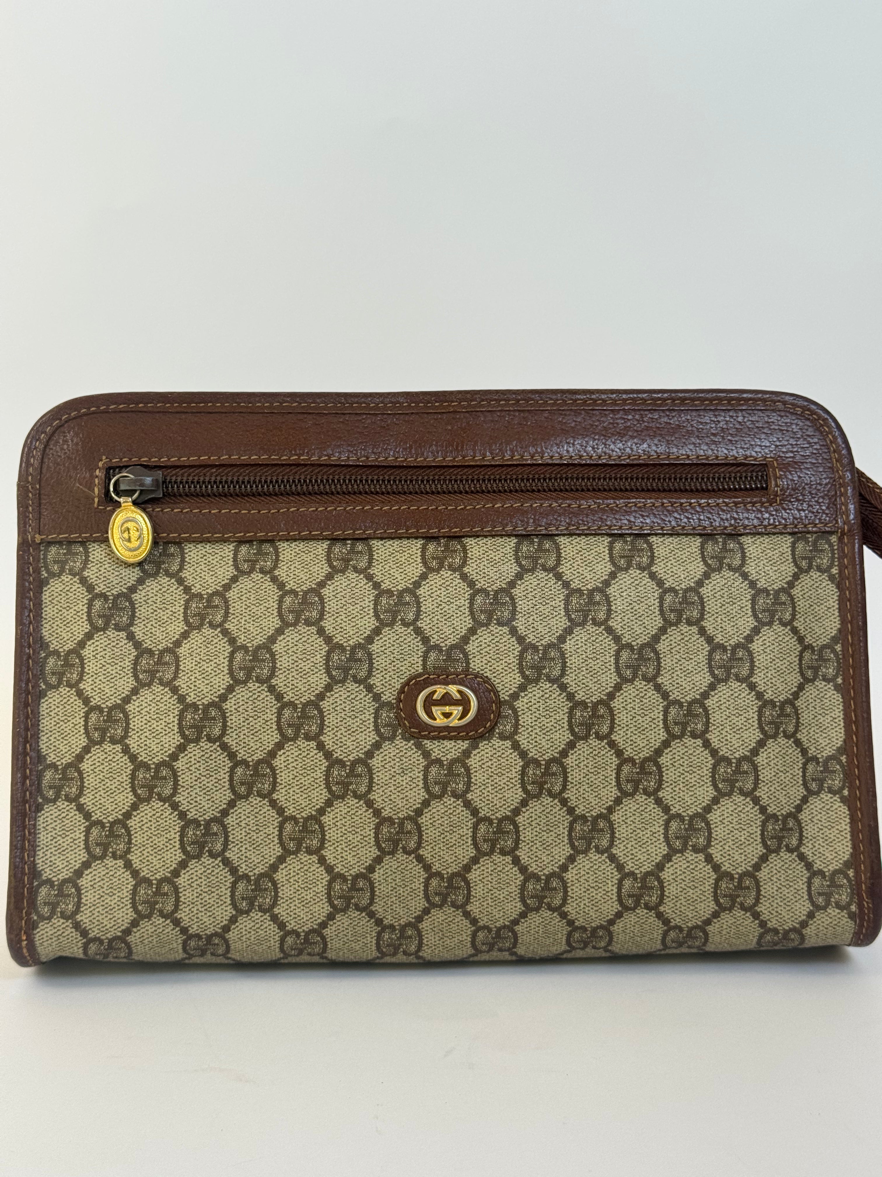 Gucci Canvas Leather Clutch