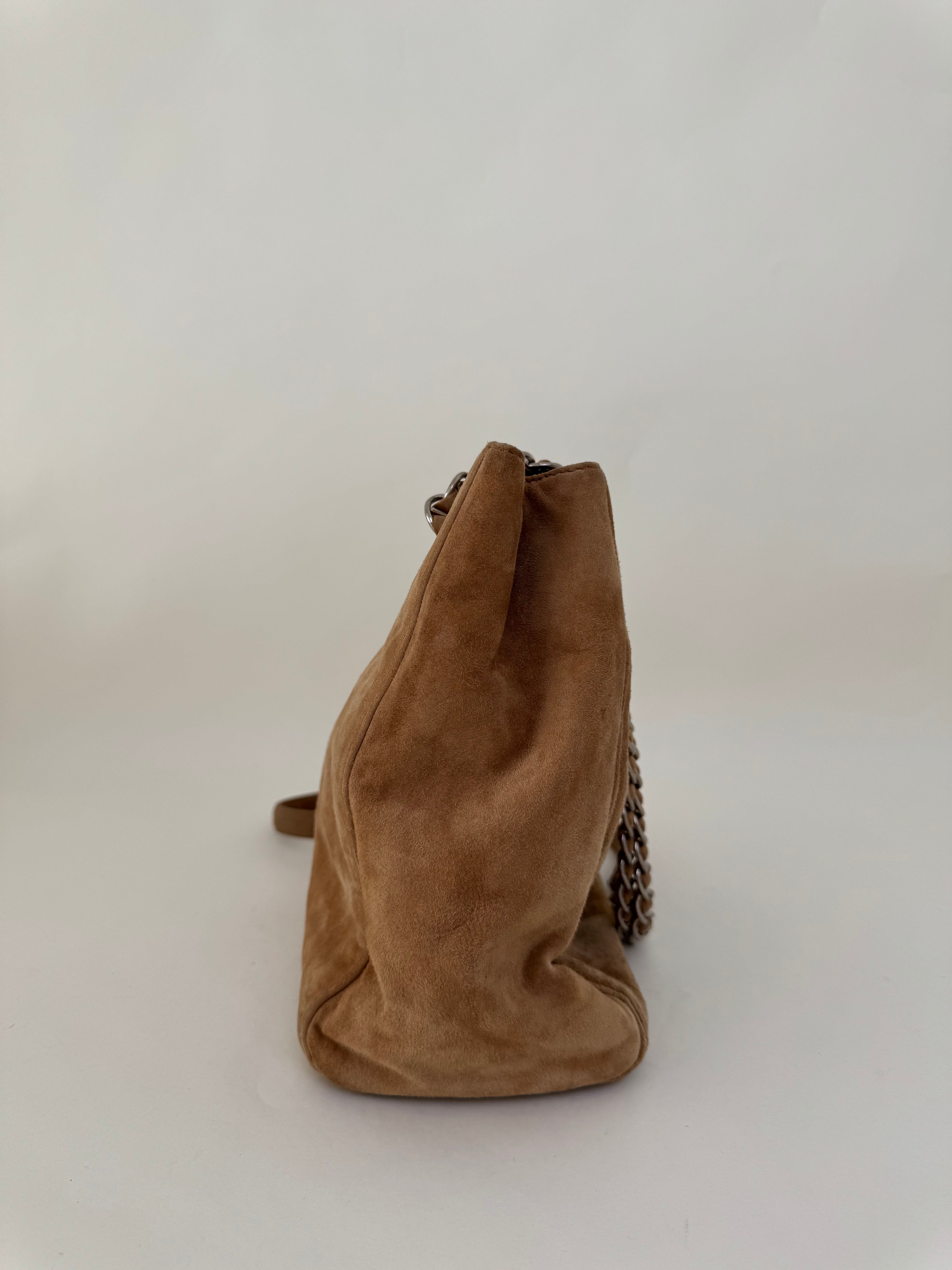 Prada Brown Suede Shoulder Bag