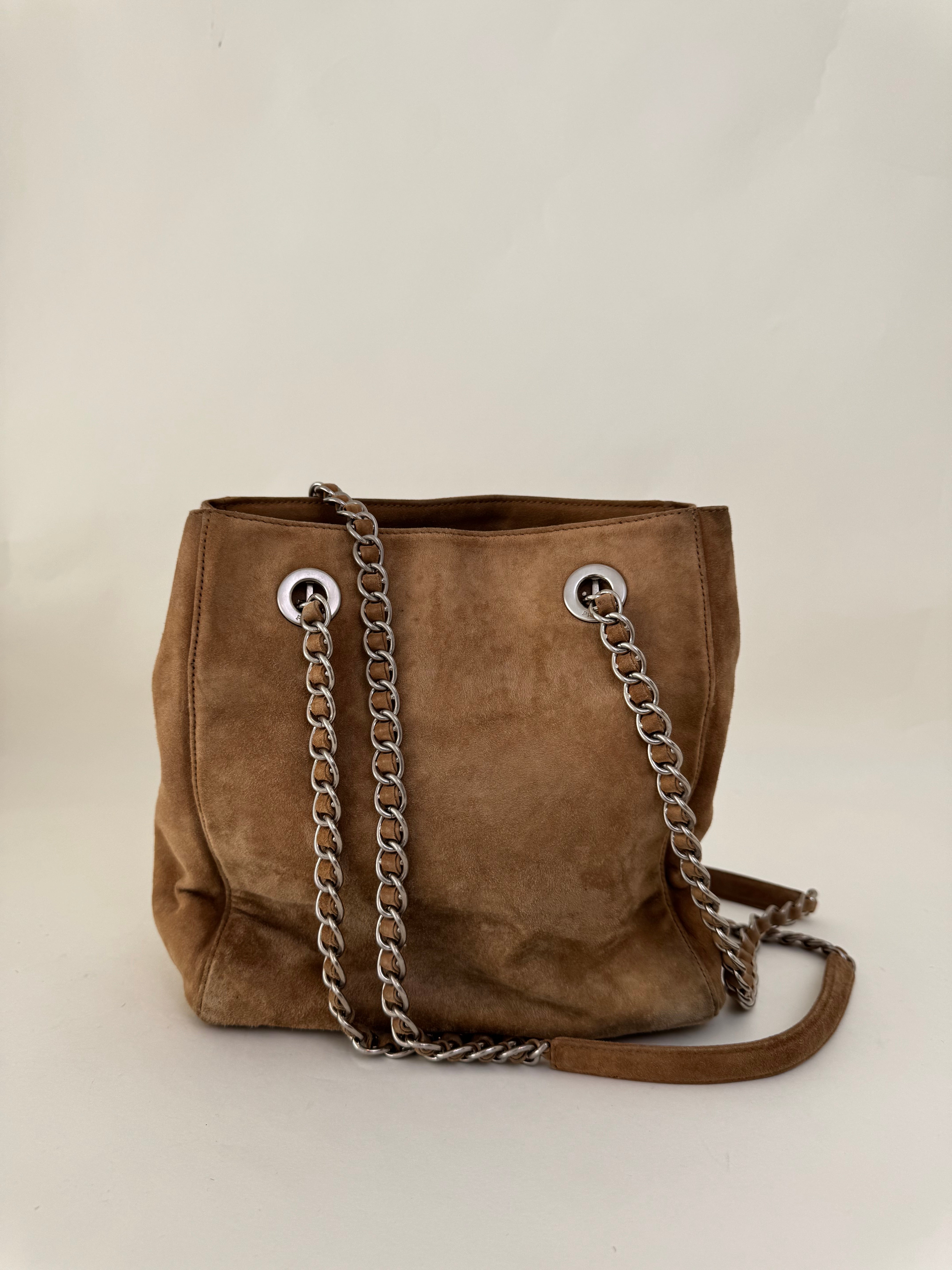 Prada Brown Suede Shoulder Bag