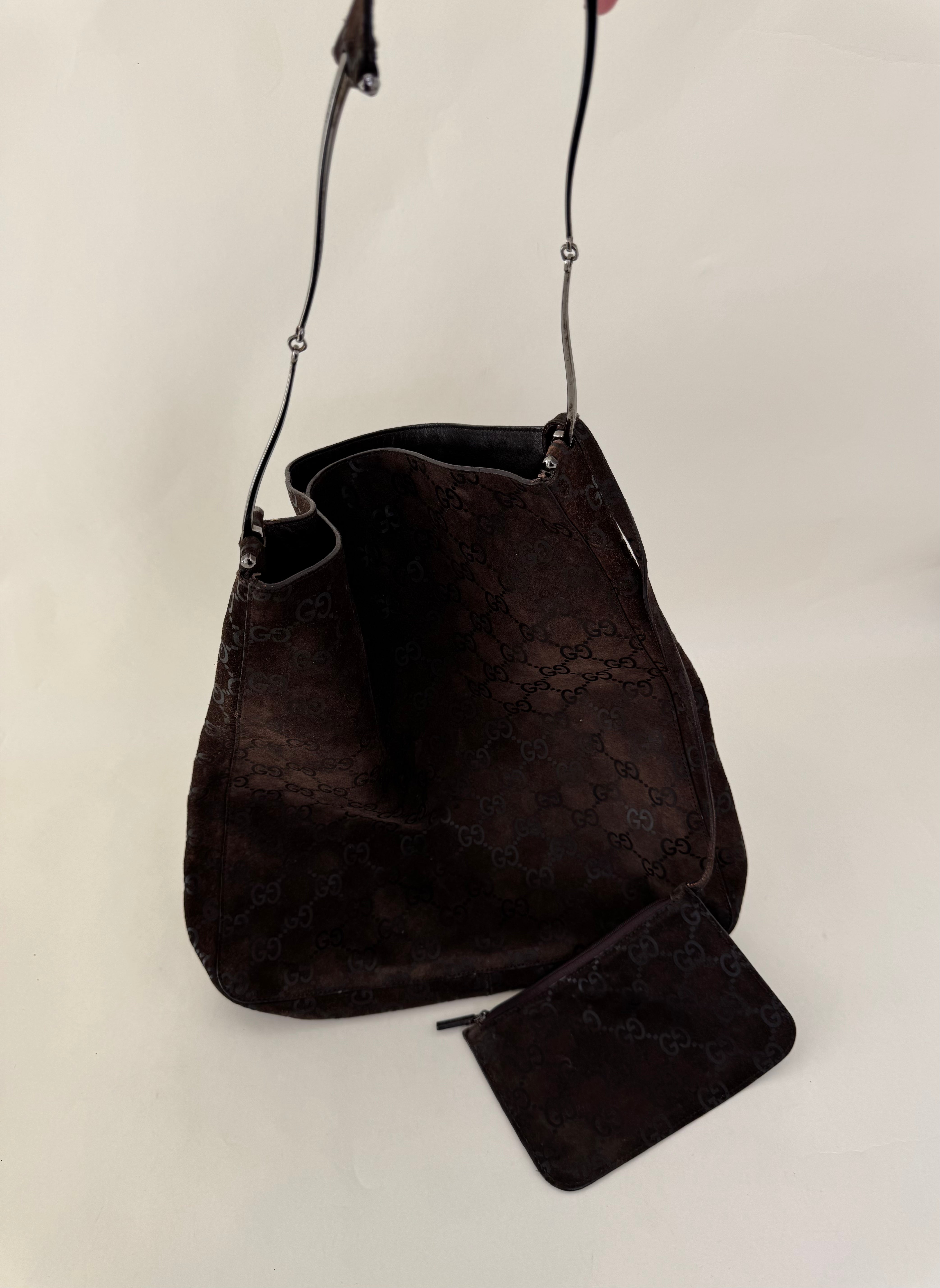 Gucci Tom Ford Brown Suede Hobo Bag Jumbo