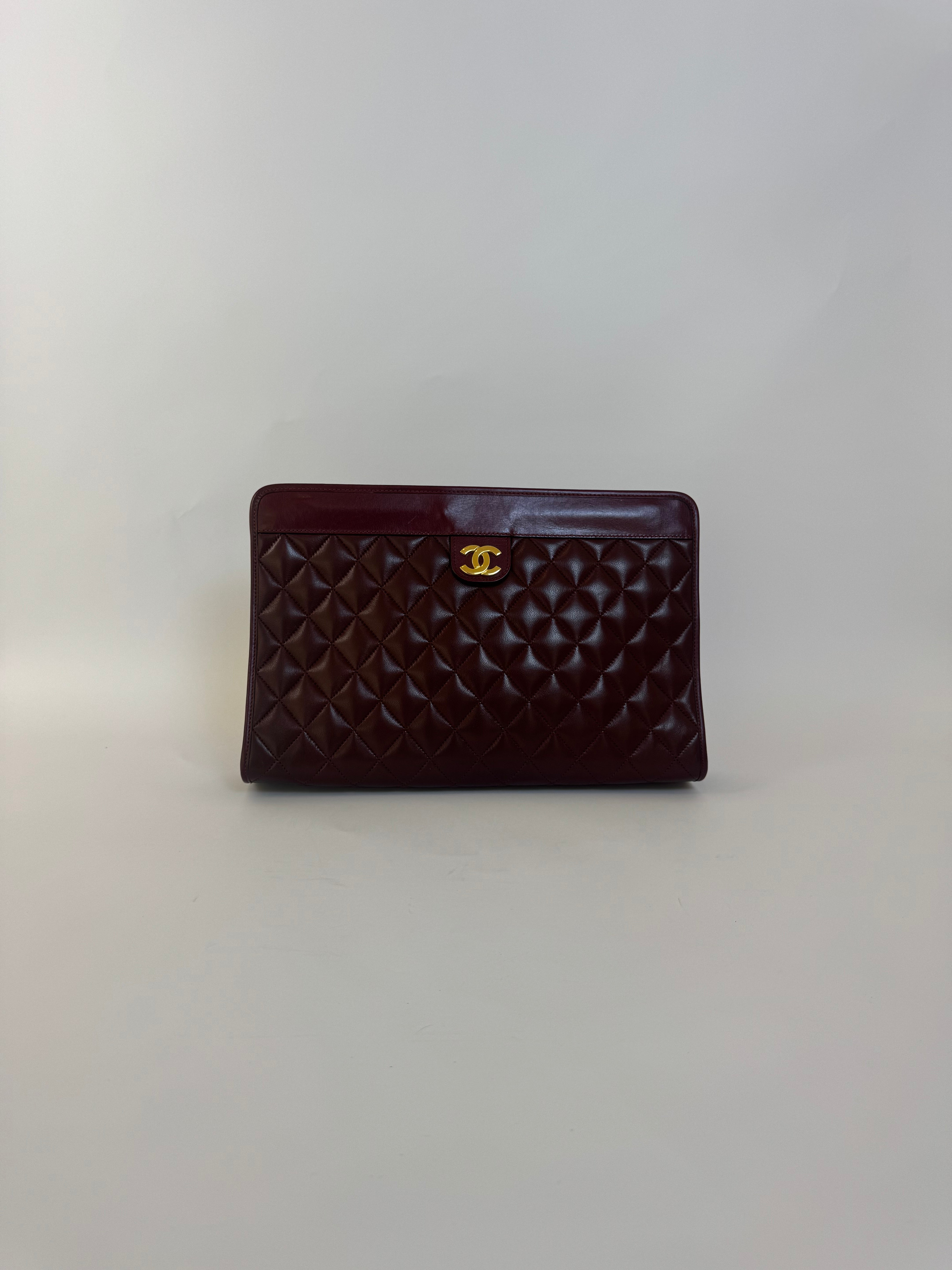 Chanel Vintage Burgundy Clutch