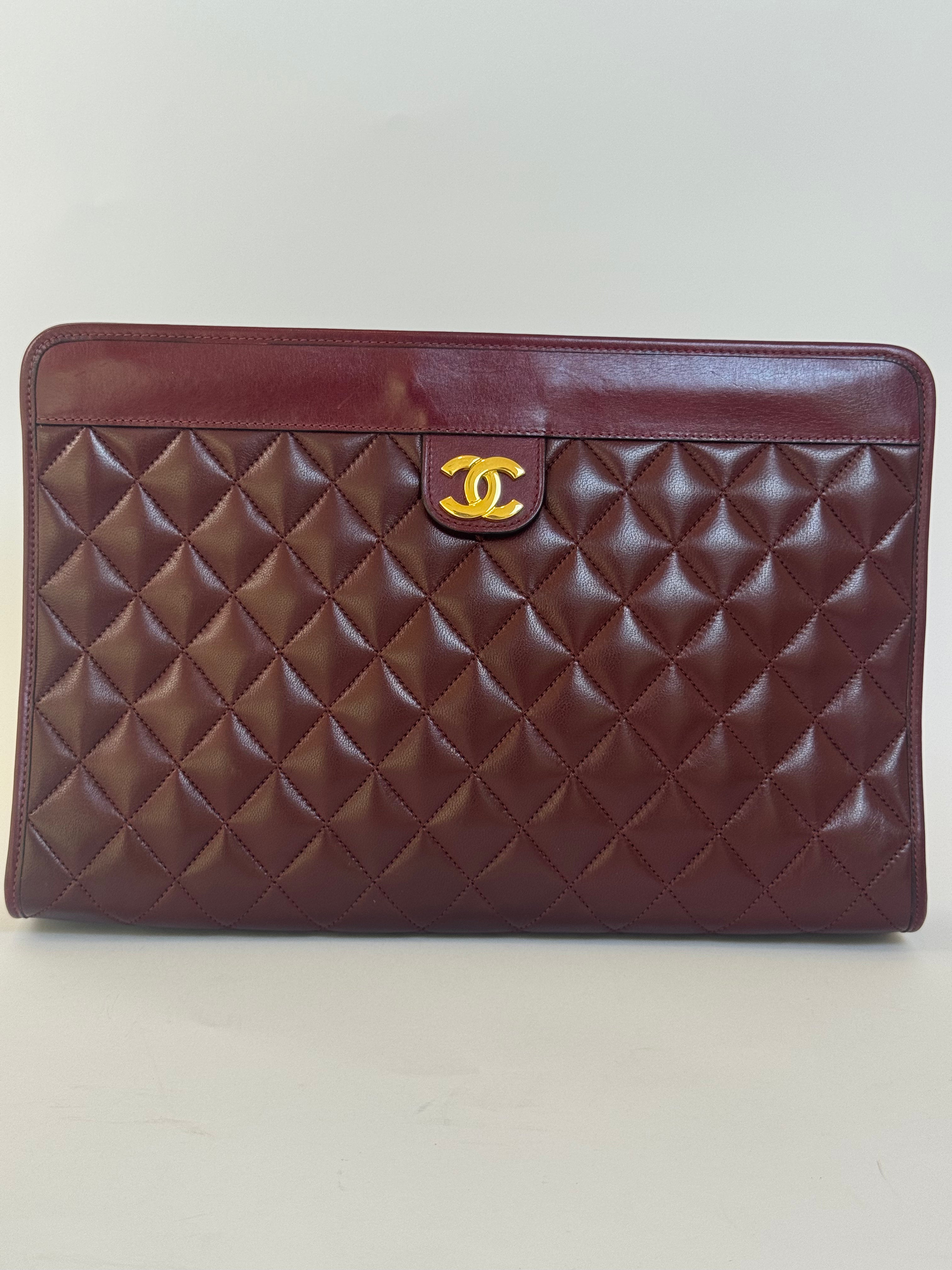 Chanel Vintage Burgundy Clutch