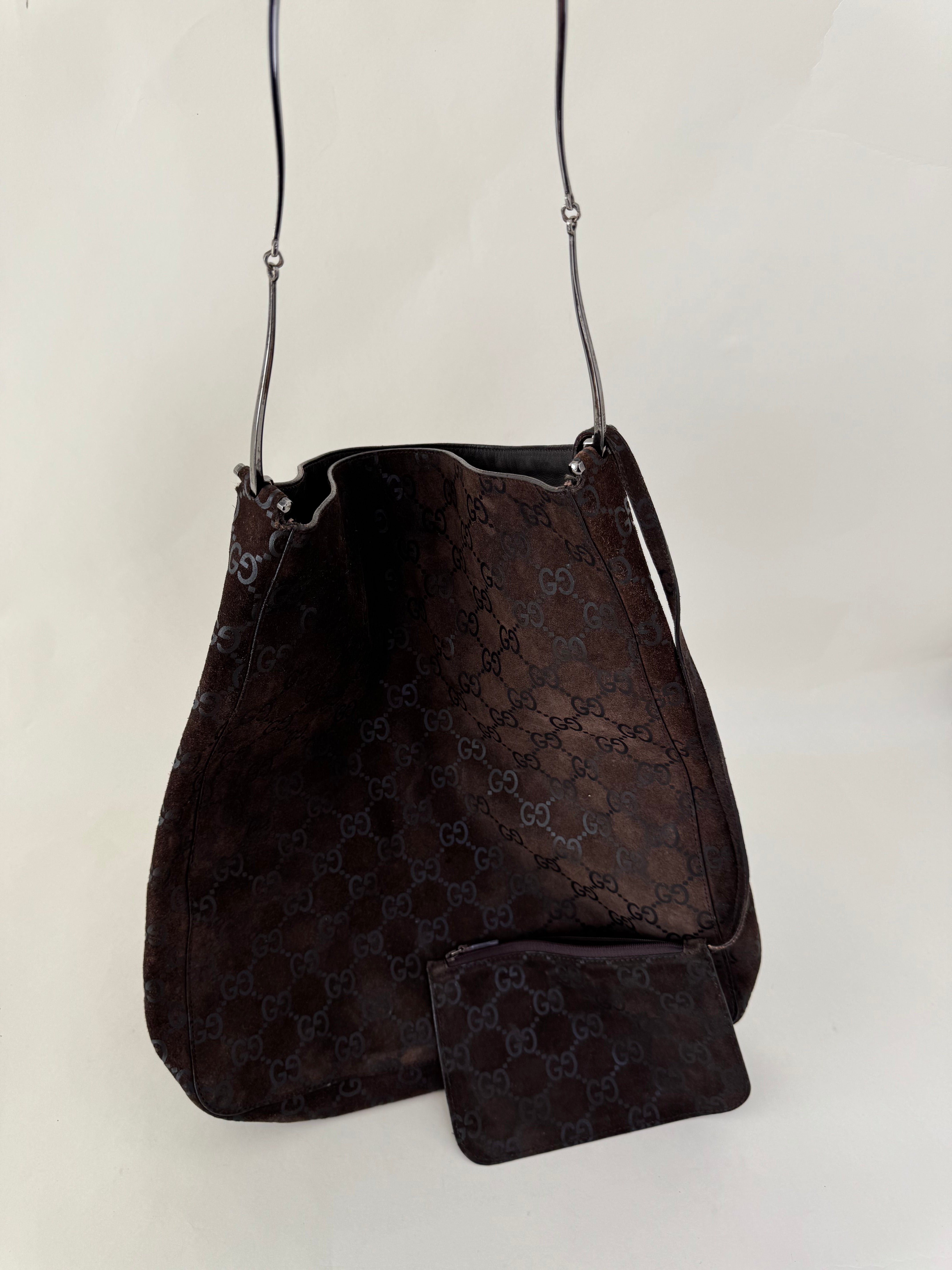 Gucci Tom Ford Brown Suede Hobo Bag Jumbo