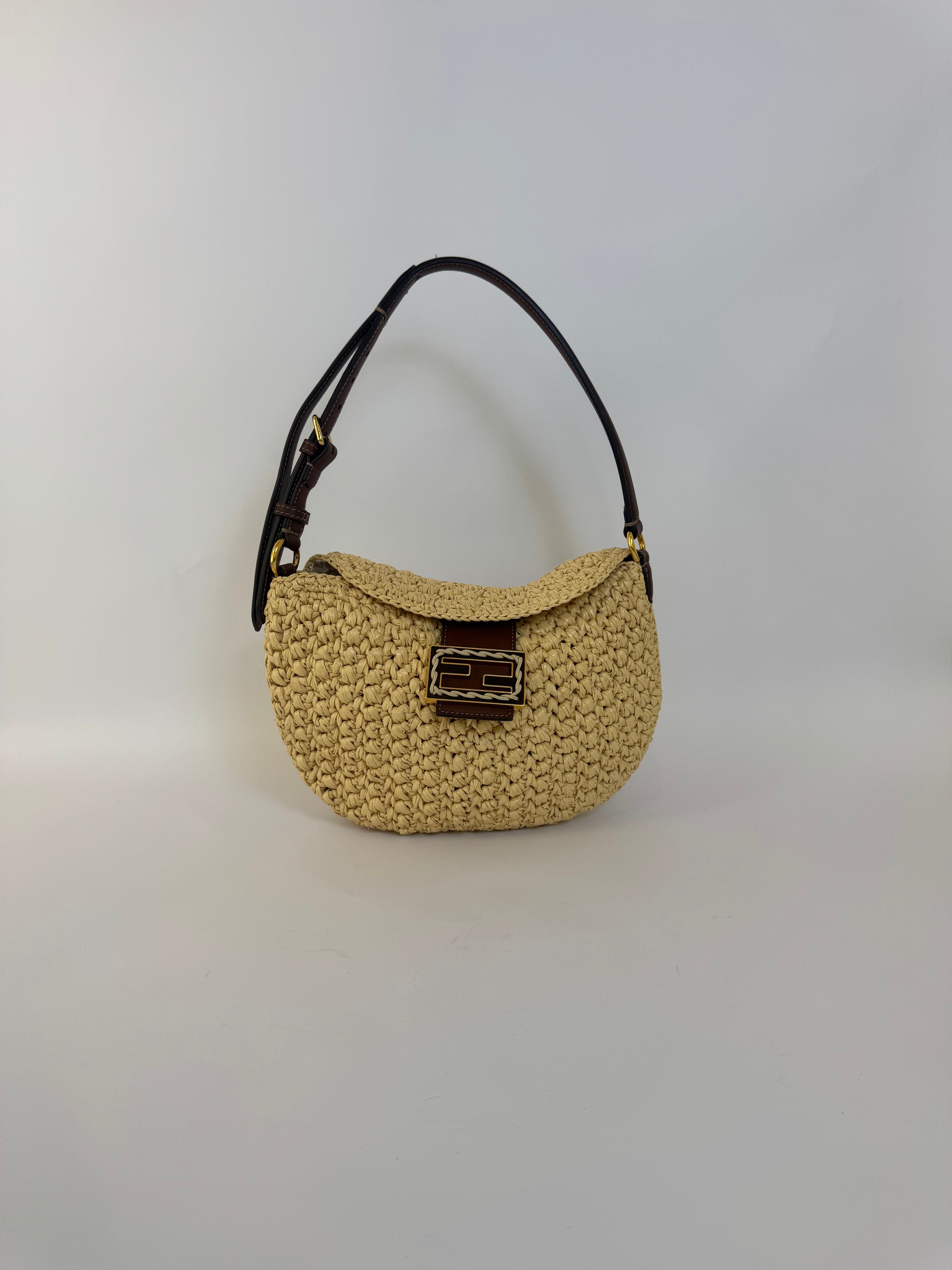 Fendi Raffia Mama Baguette Handbag