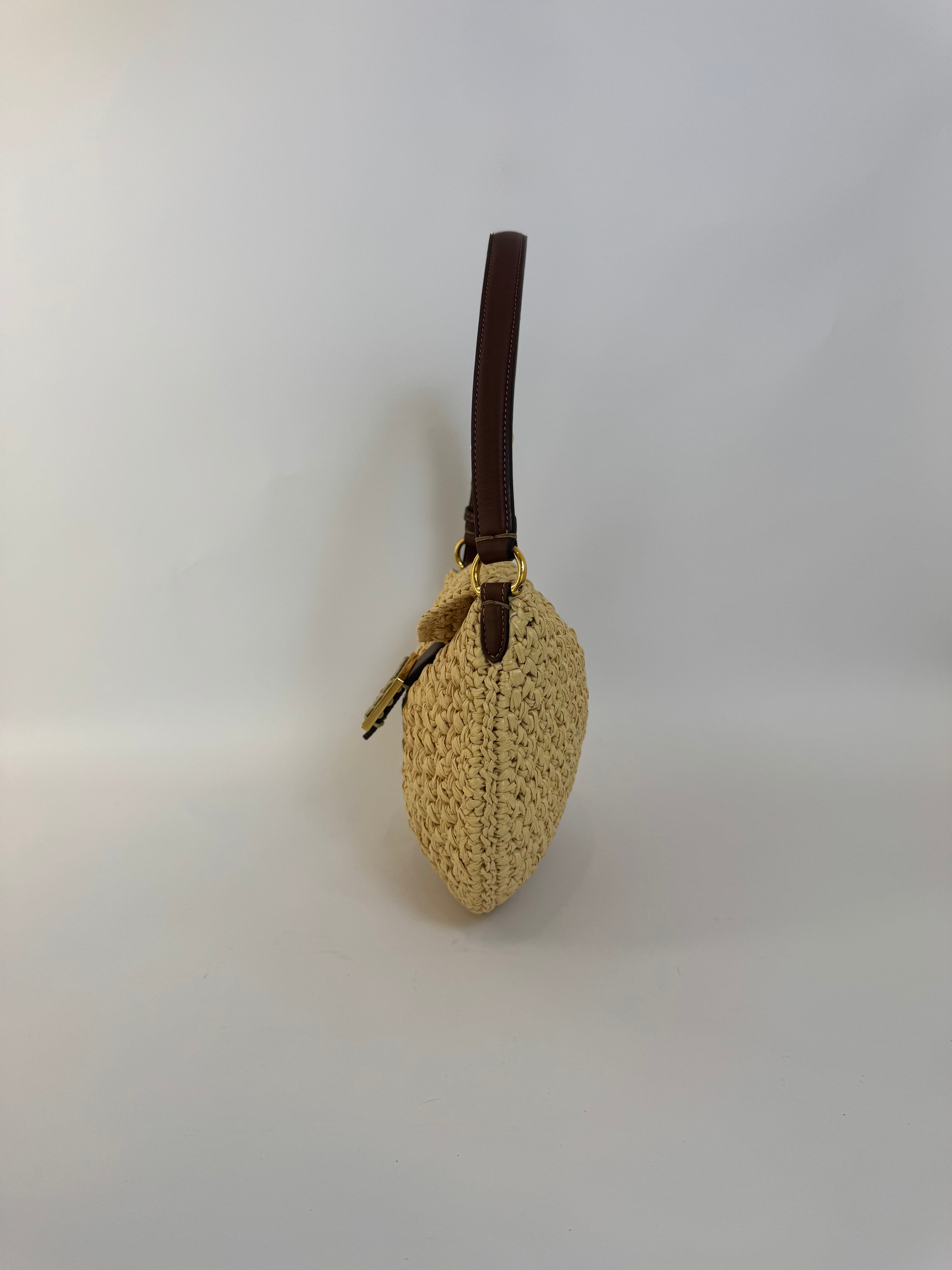 Fendi Raffia Mama Baguette Handbag