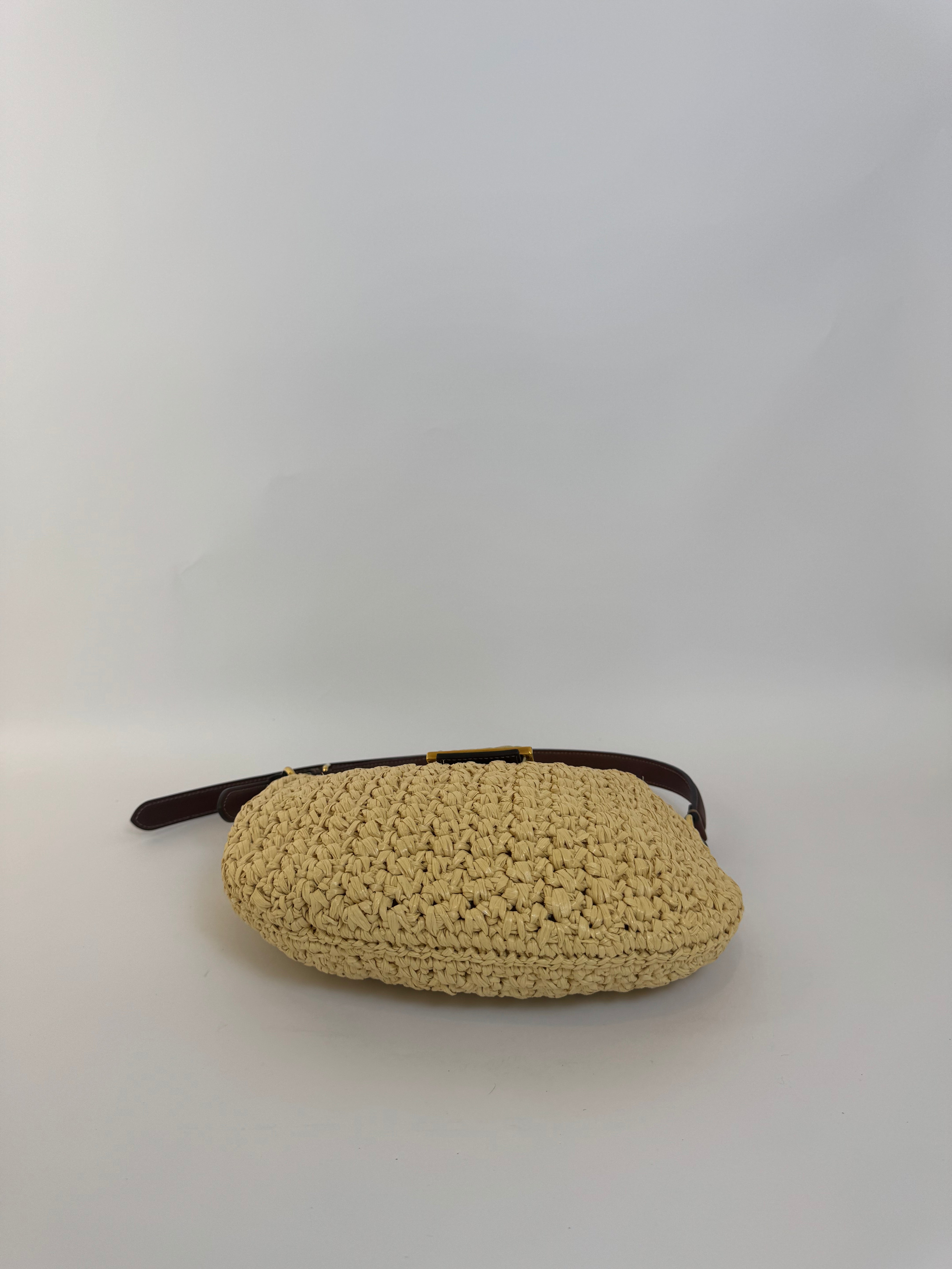 Fendi Raffia Mama Baguette Handbag
