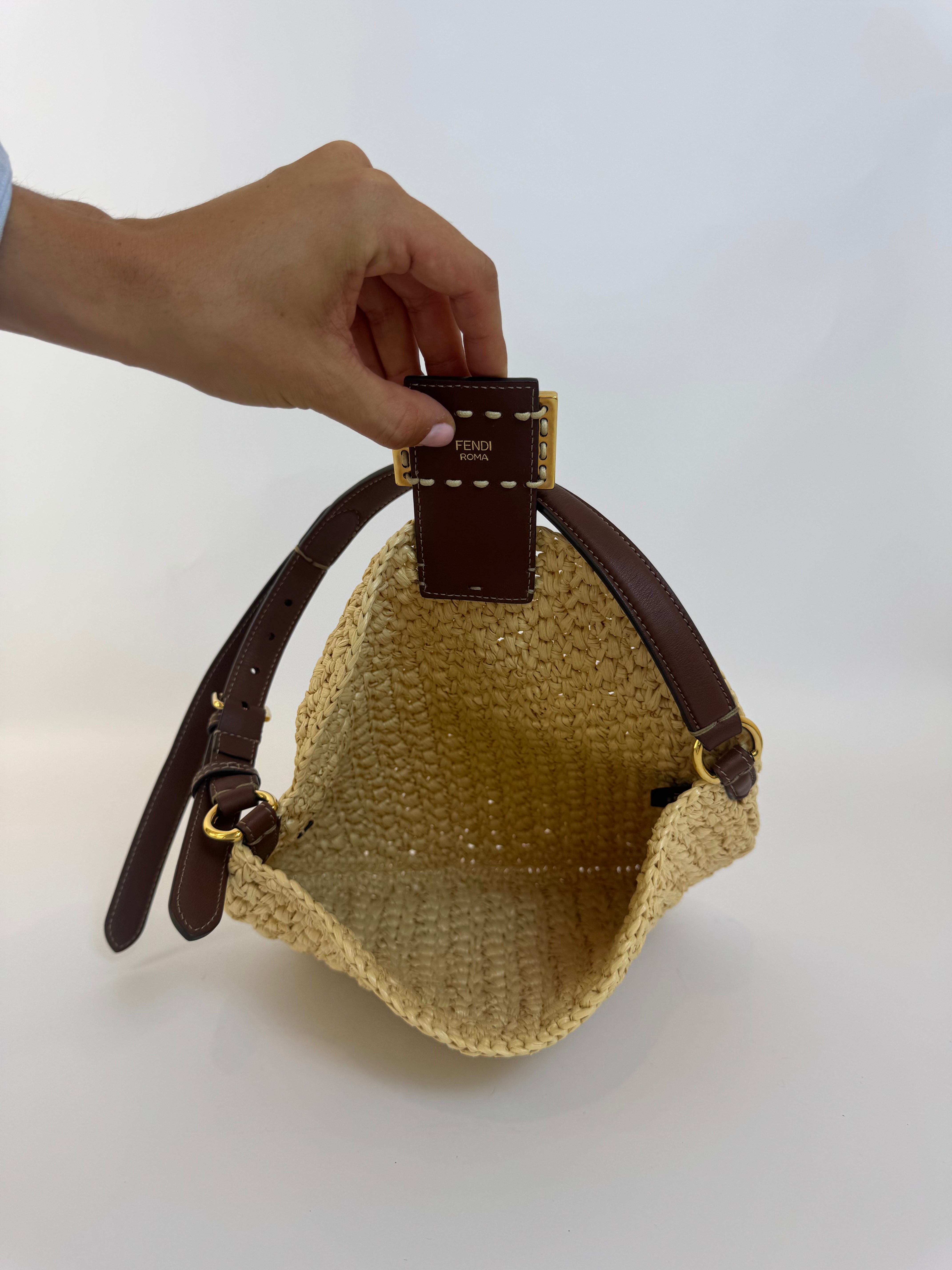 Fendi Raffia Mama Baguette Handbag