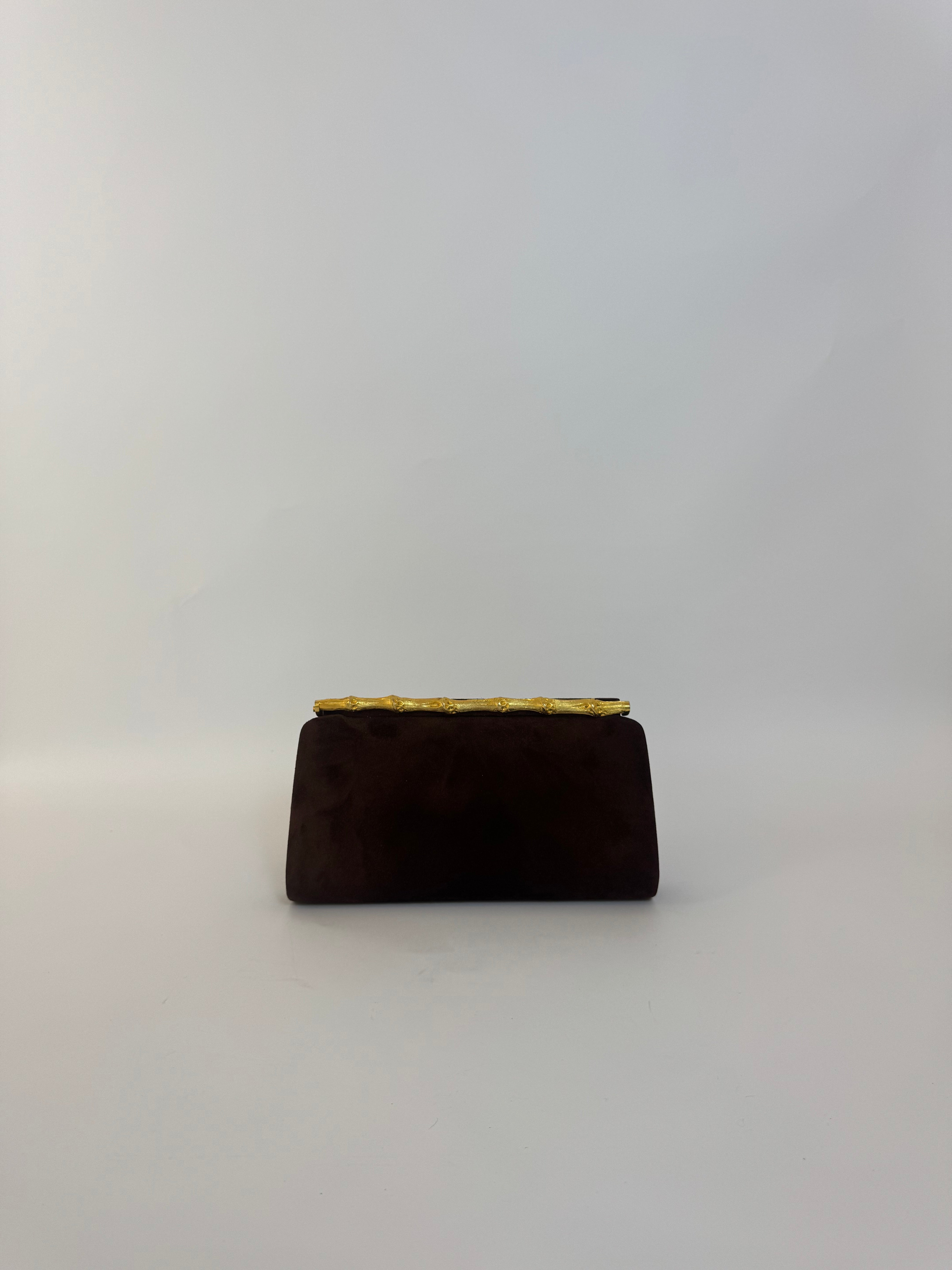 Gucci Vintage Brown Suede Clutch
