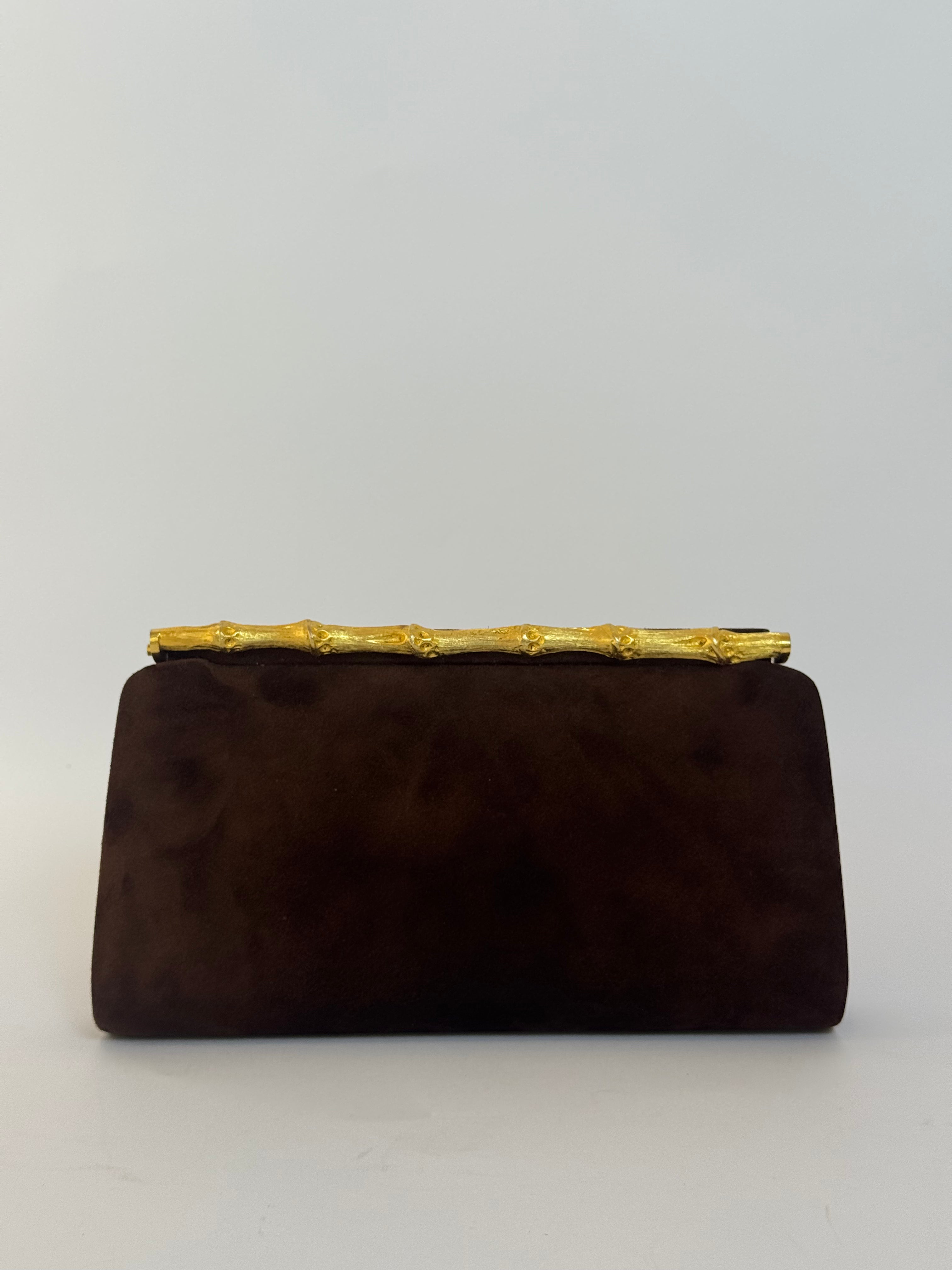 Gucci Vintage Brown Suede Clutch