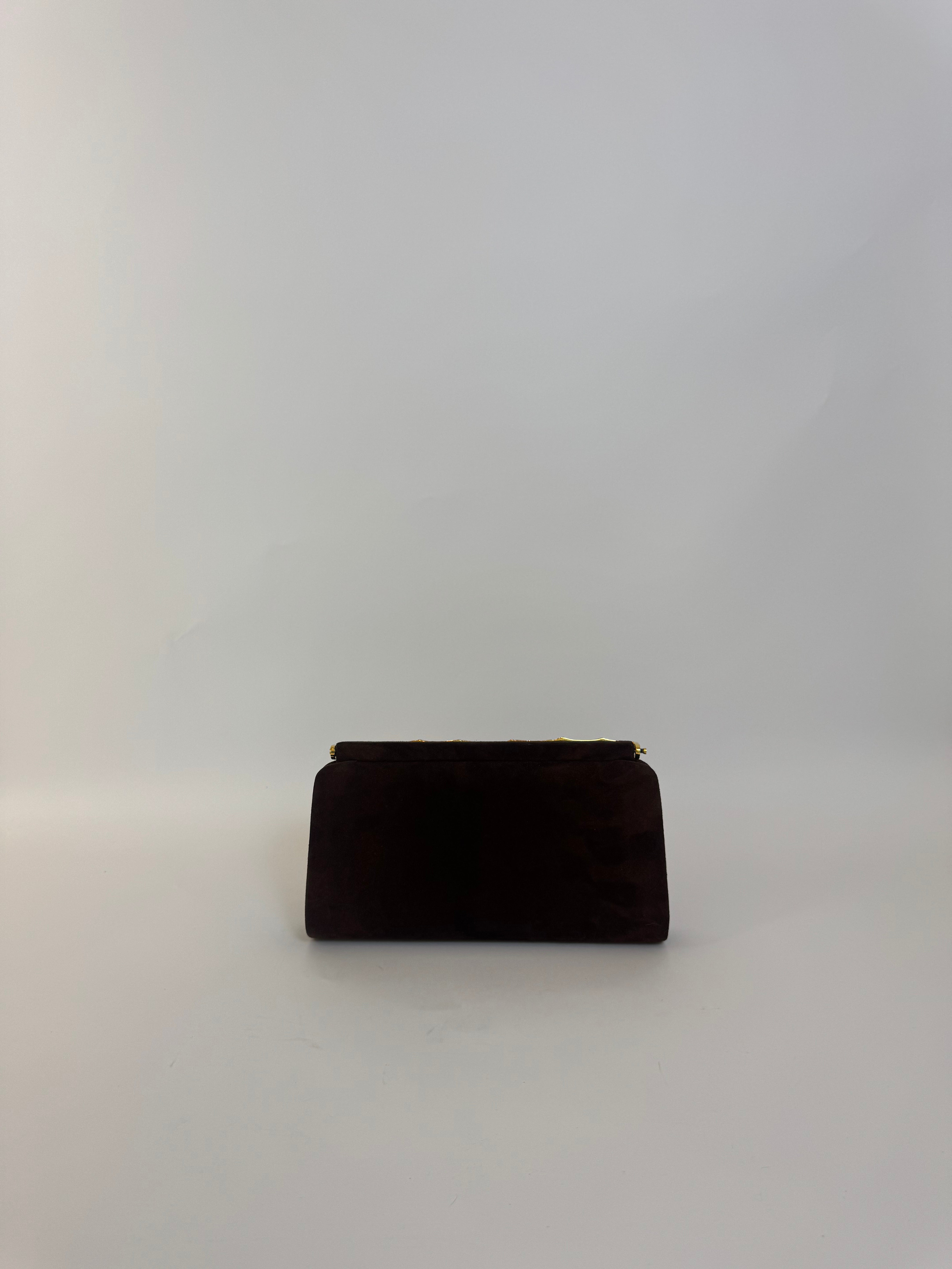 Gucci Vintage Brown Suede Clutch