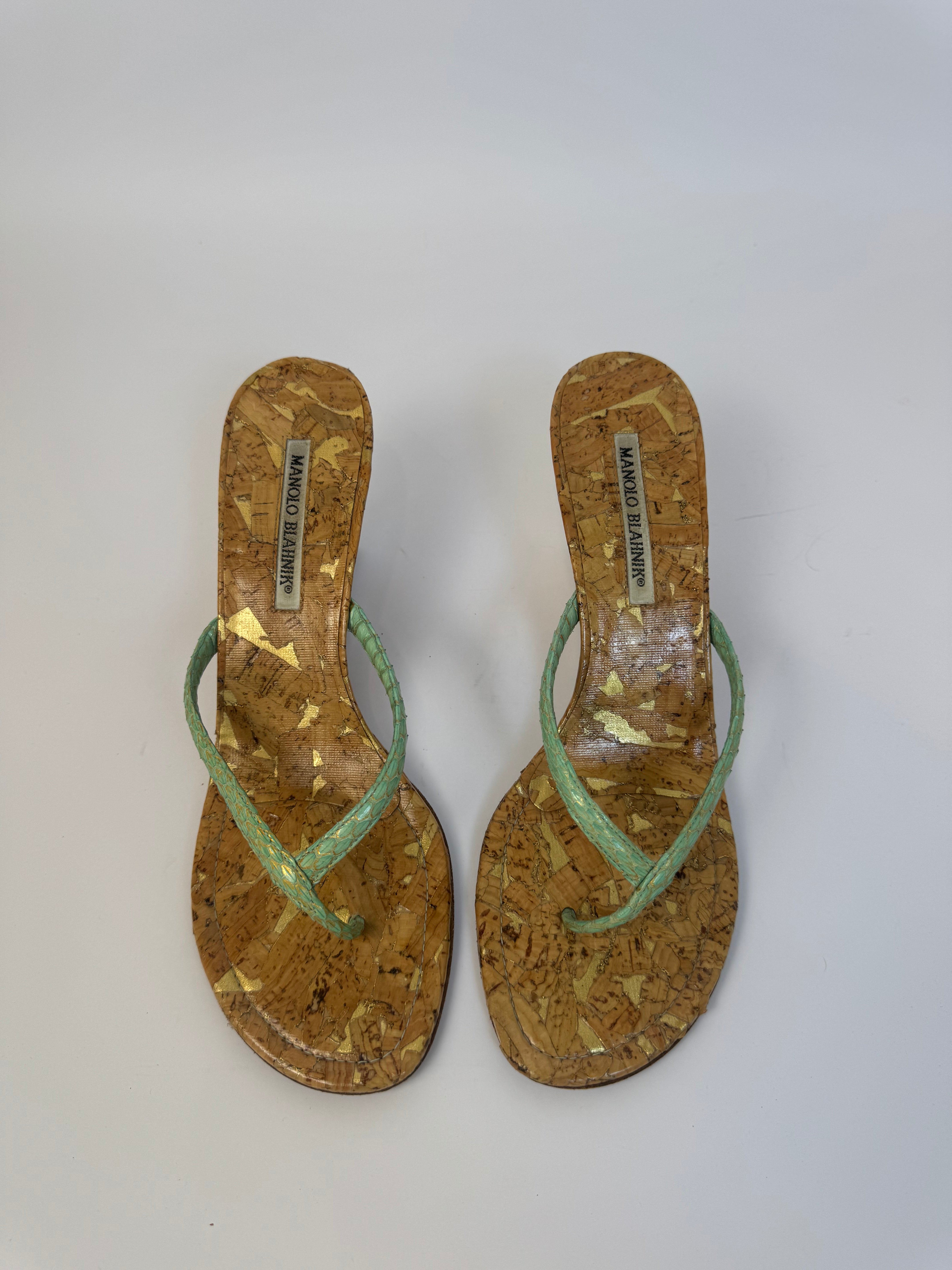 Manolo Blahnik Cork Wedges 39.5