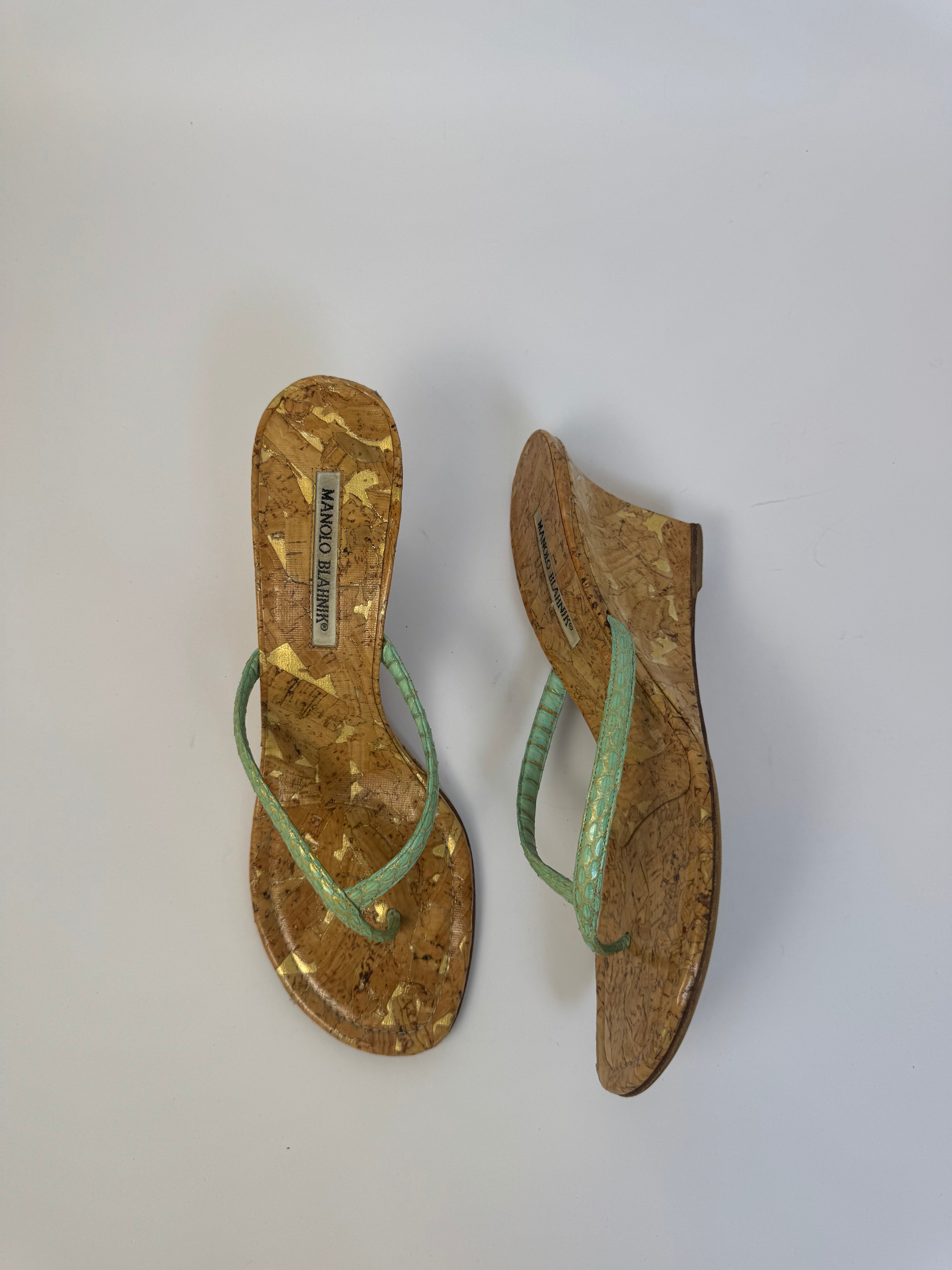 Manolo Blahnik Cork Wedges 39.5