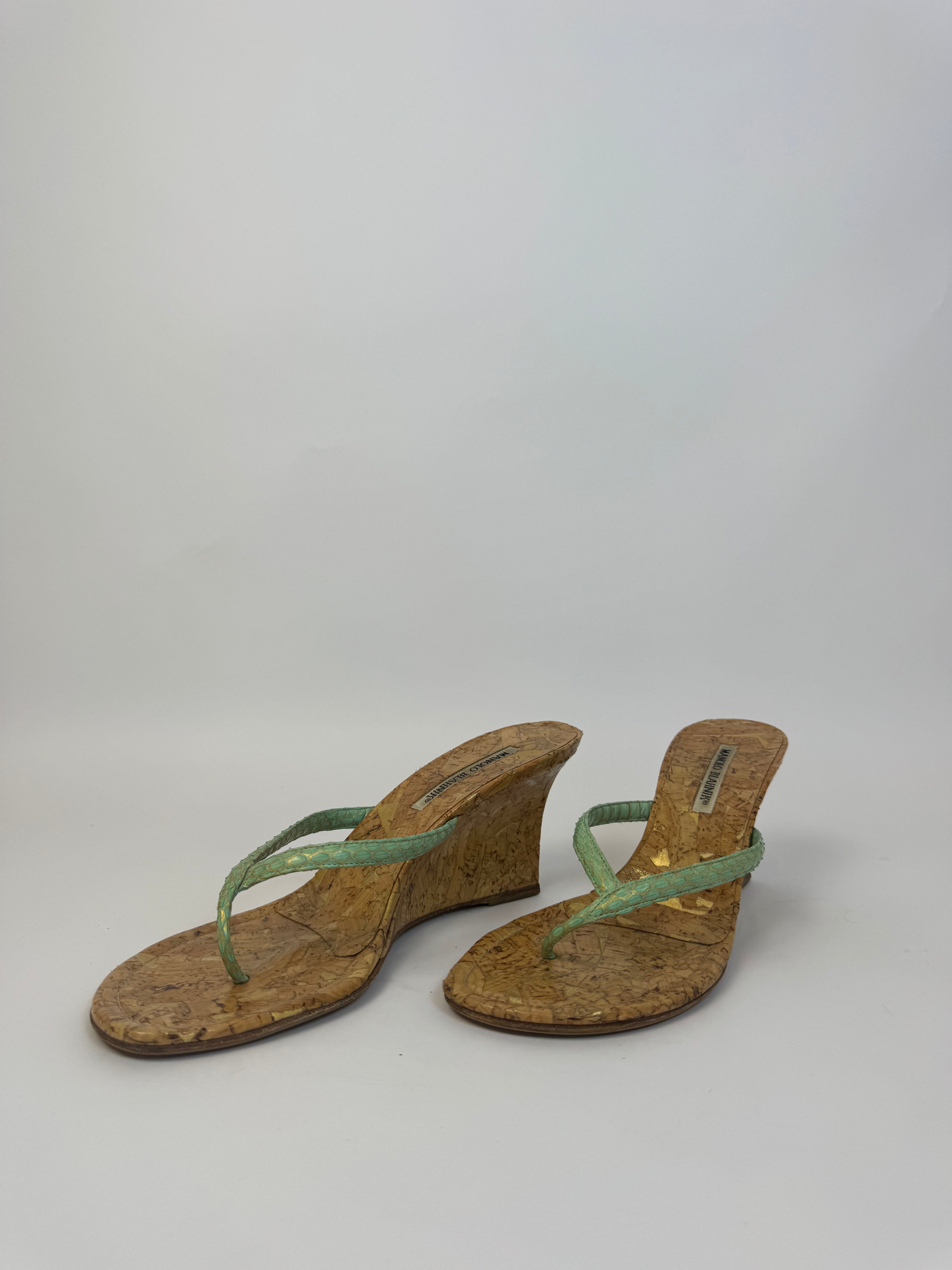 Manolo Blahnik Cork Wedges 39.5