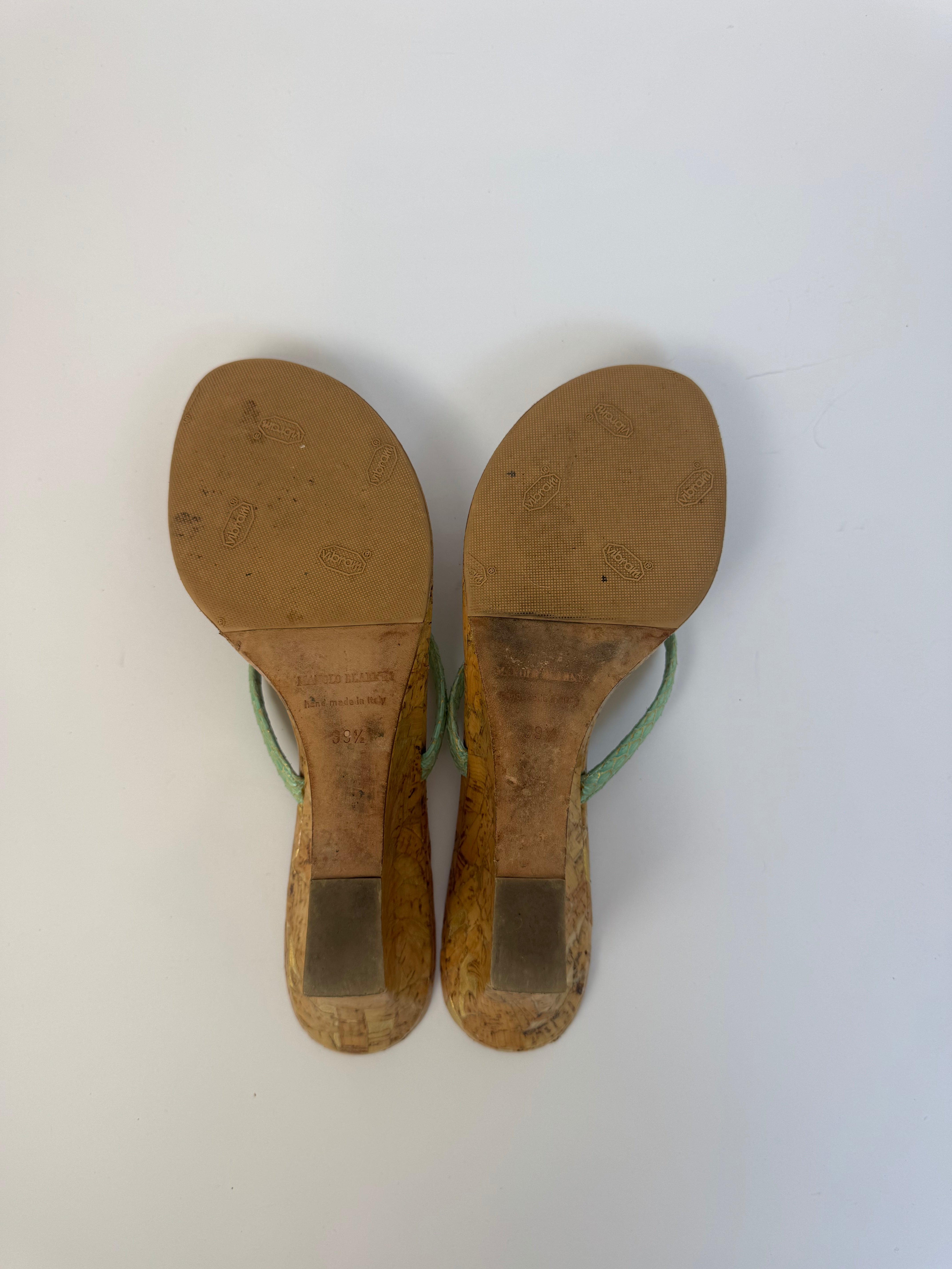 Manolo Blahnik Cork Wedges 39.5
