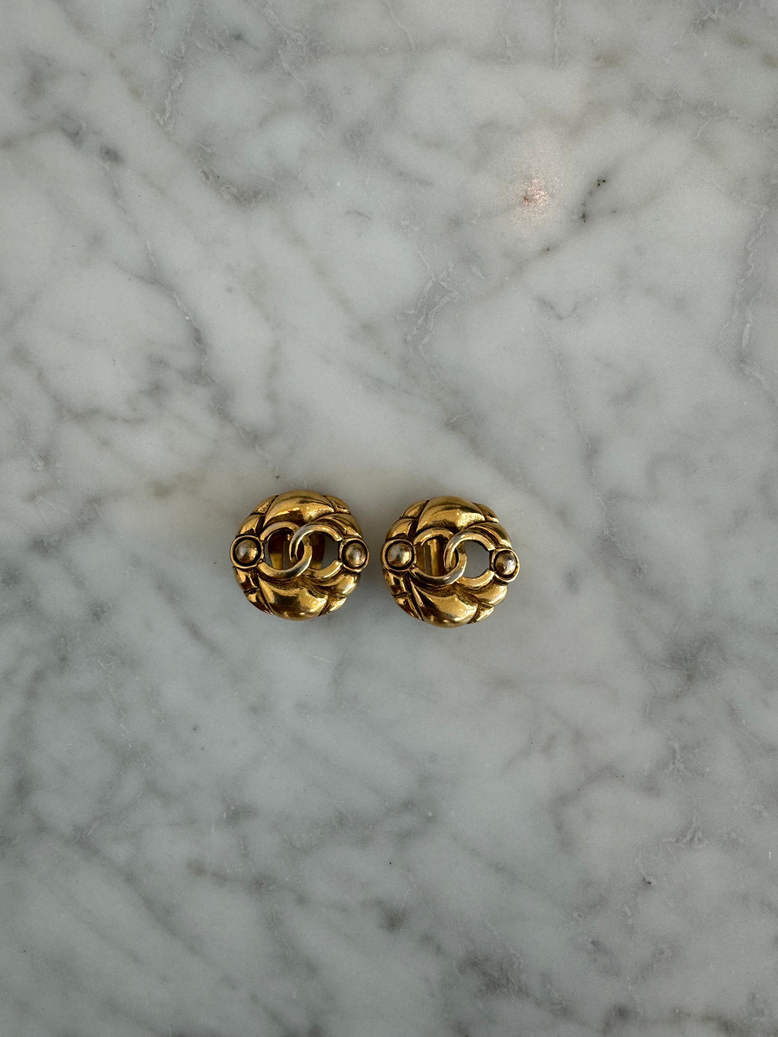 Chanel CC Clip On Earrings