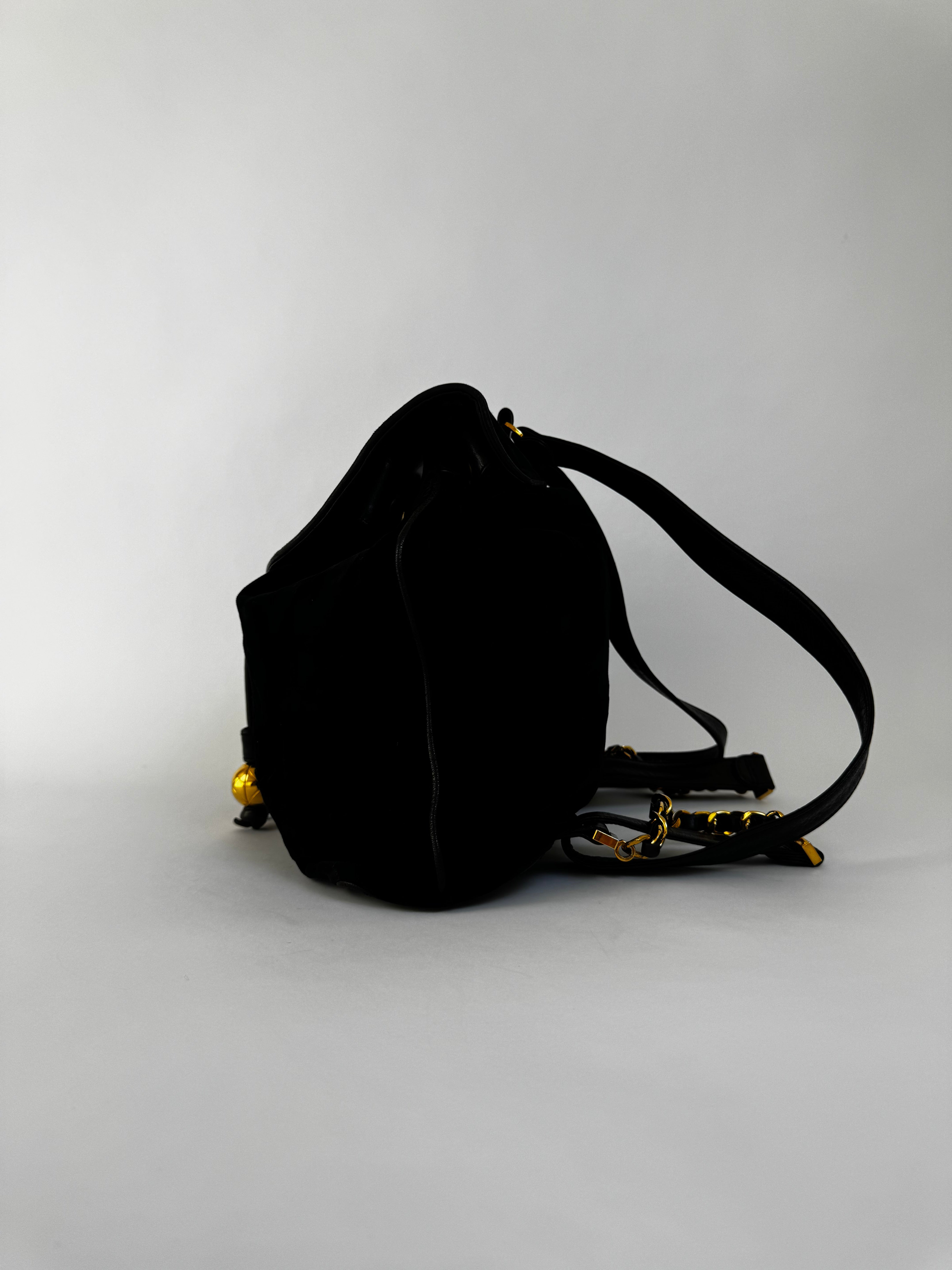 Chanel Vintage Black Velvet Backpack