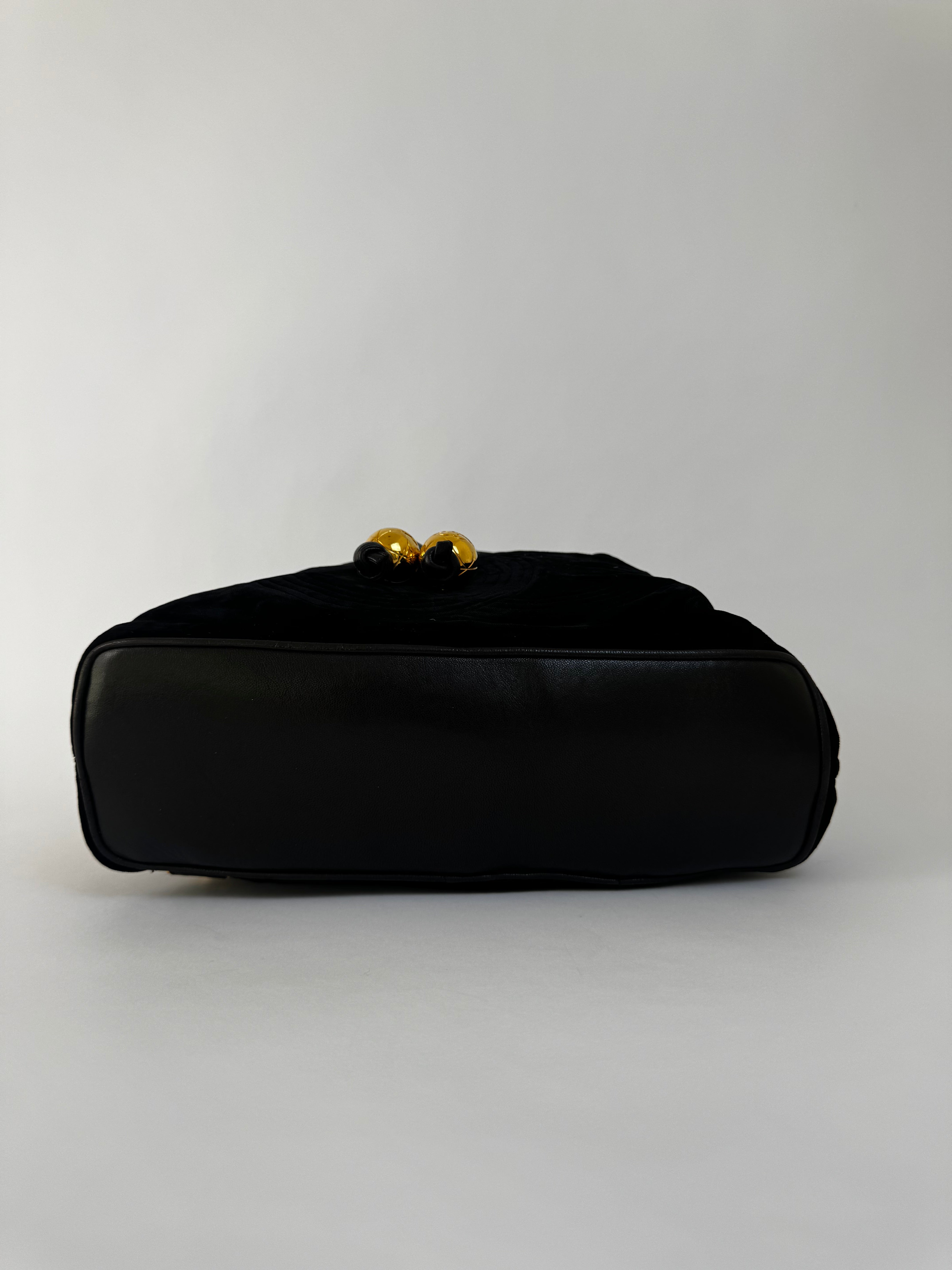 Chanel Vintage Black Velvet Backpack