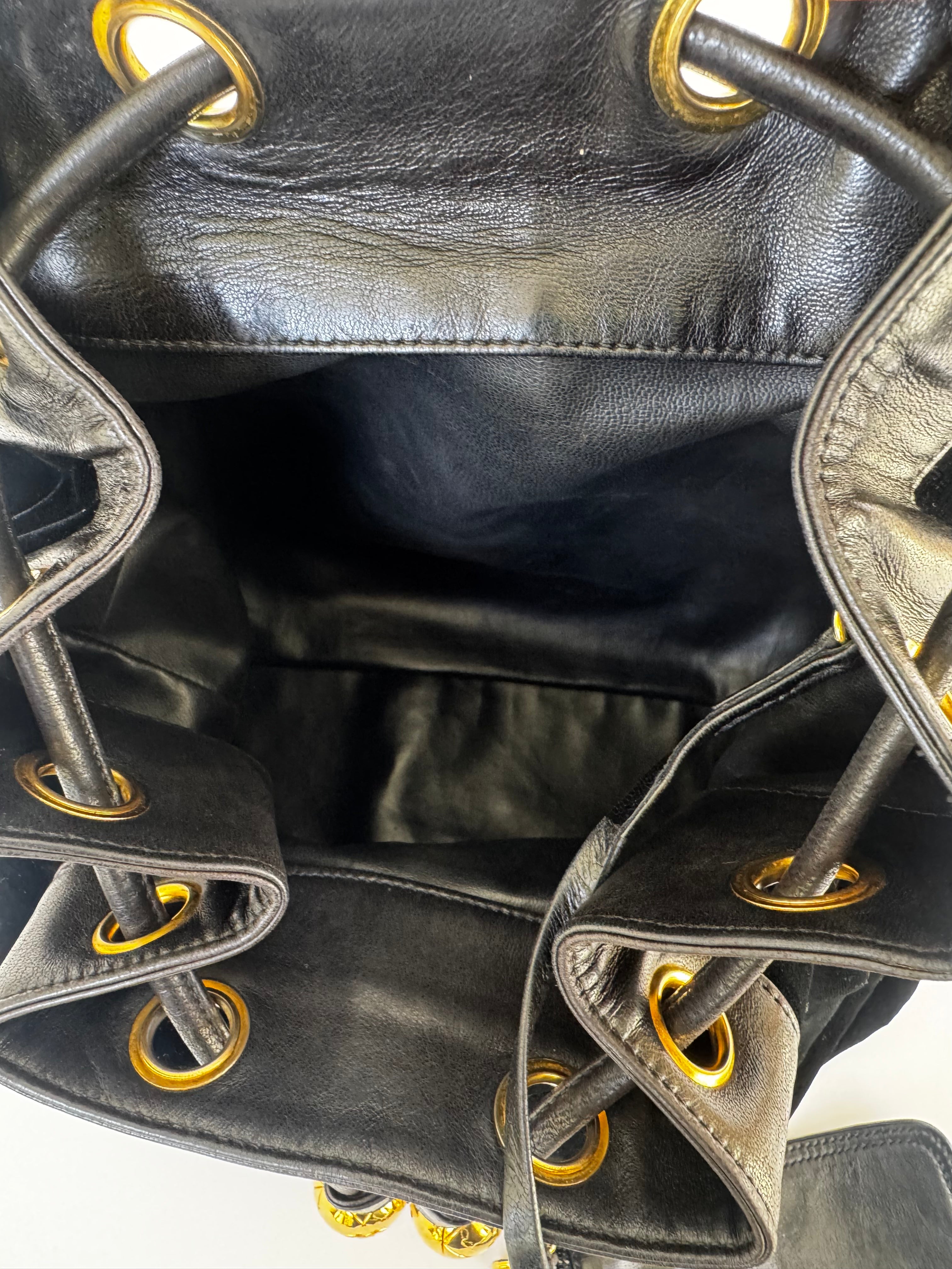 Chanel Vintage Black Velvet Backpack