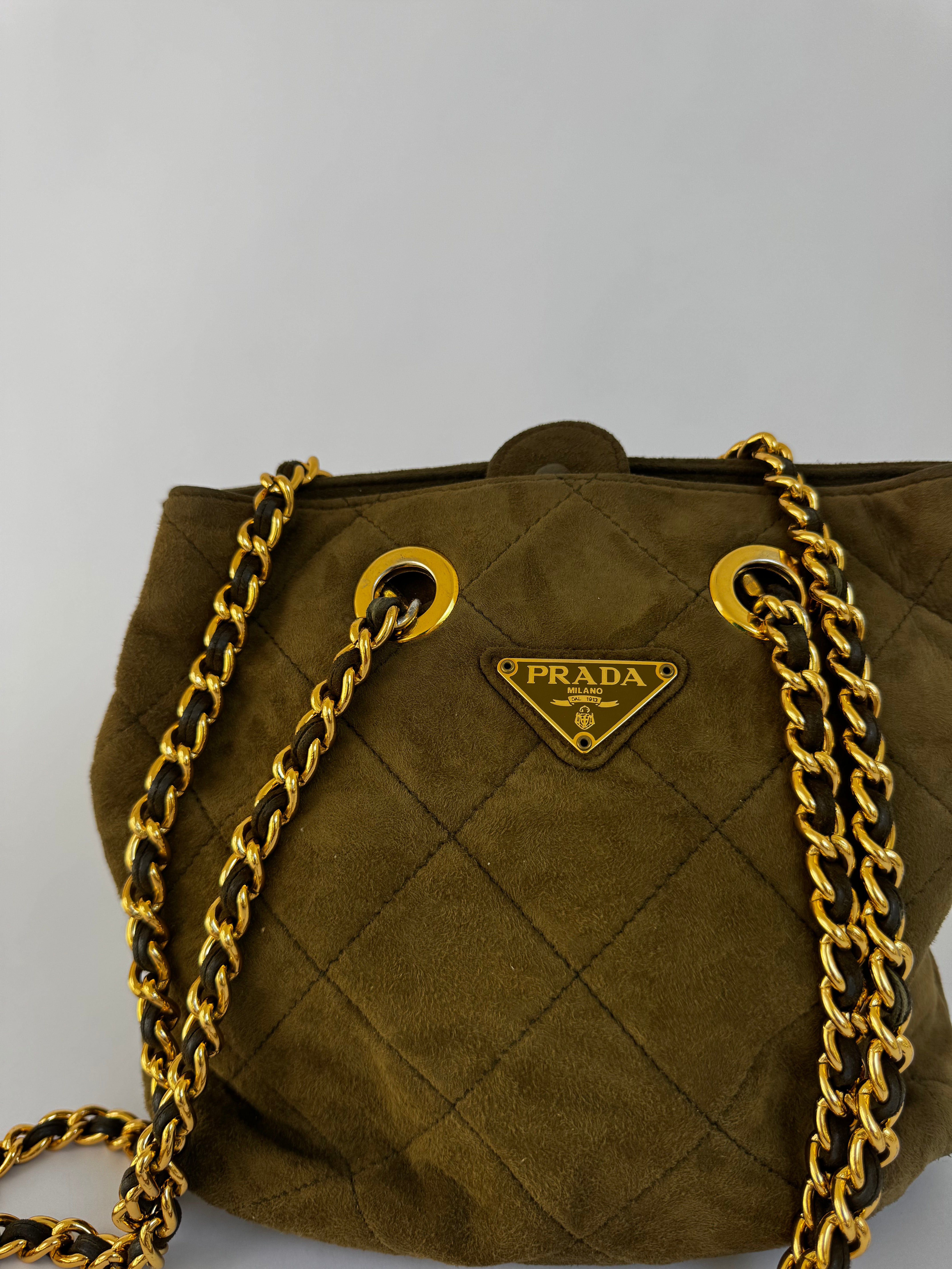 Prada Vintage Suede Shoulder Bag