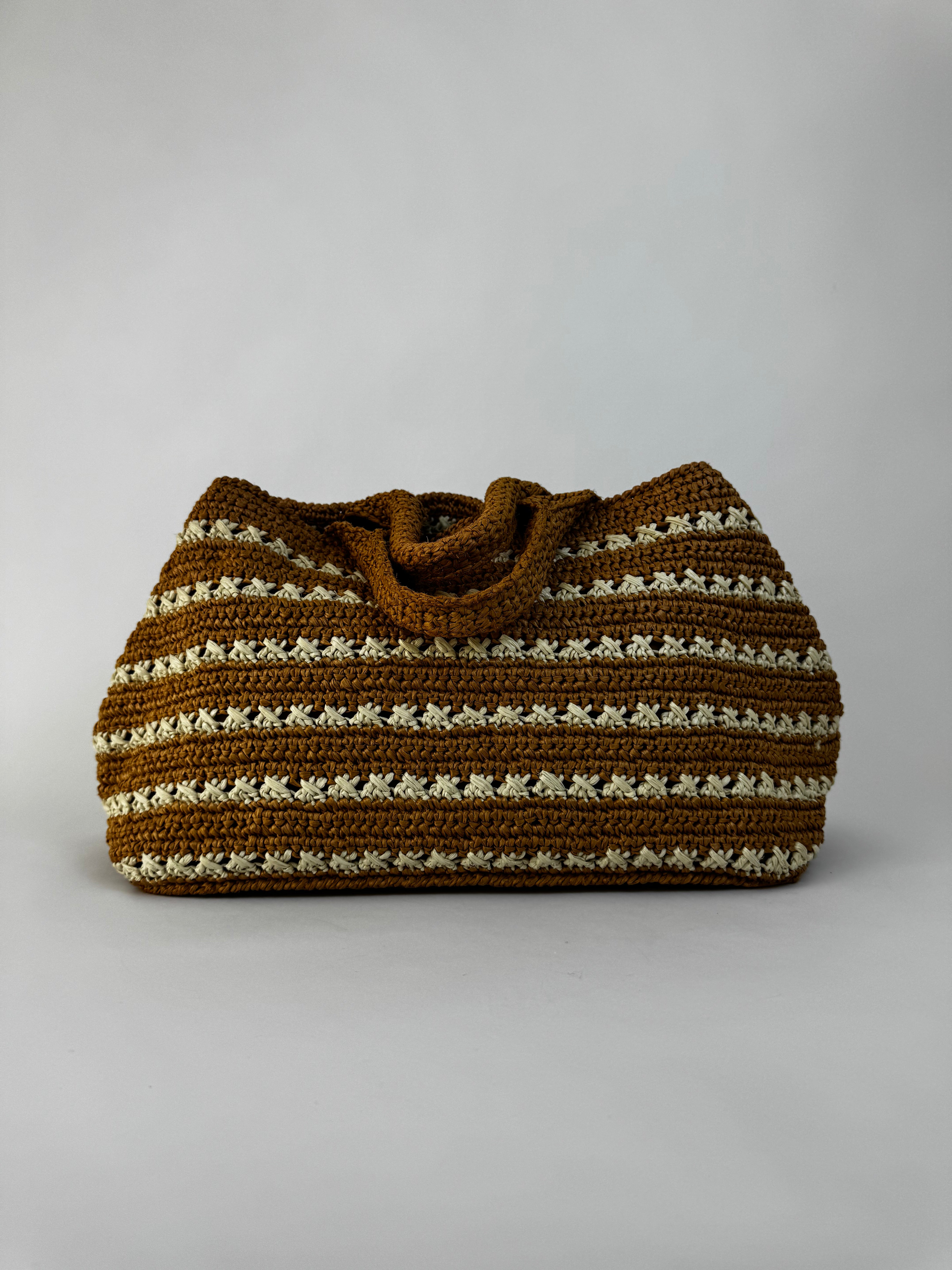 Prada Raffia Crochet Tote