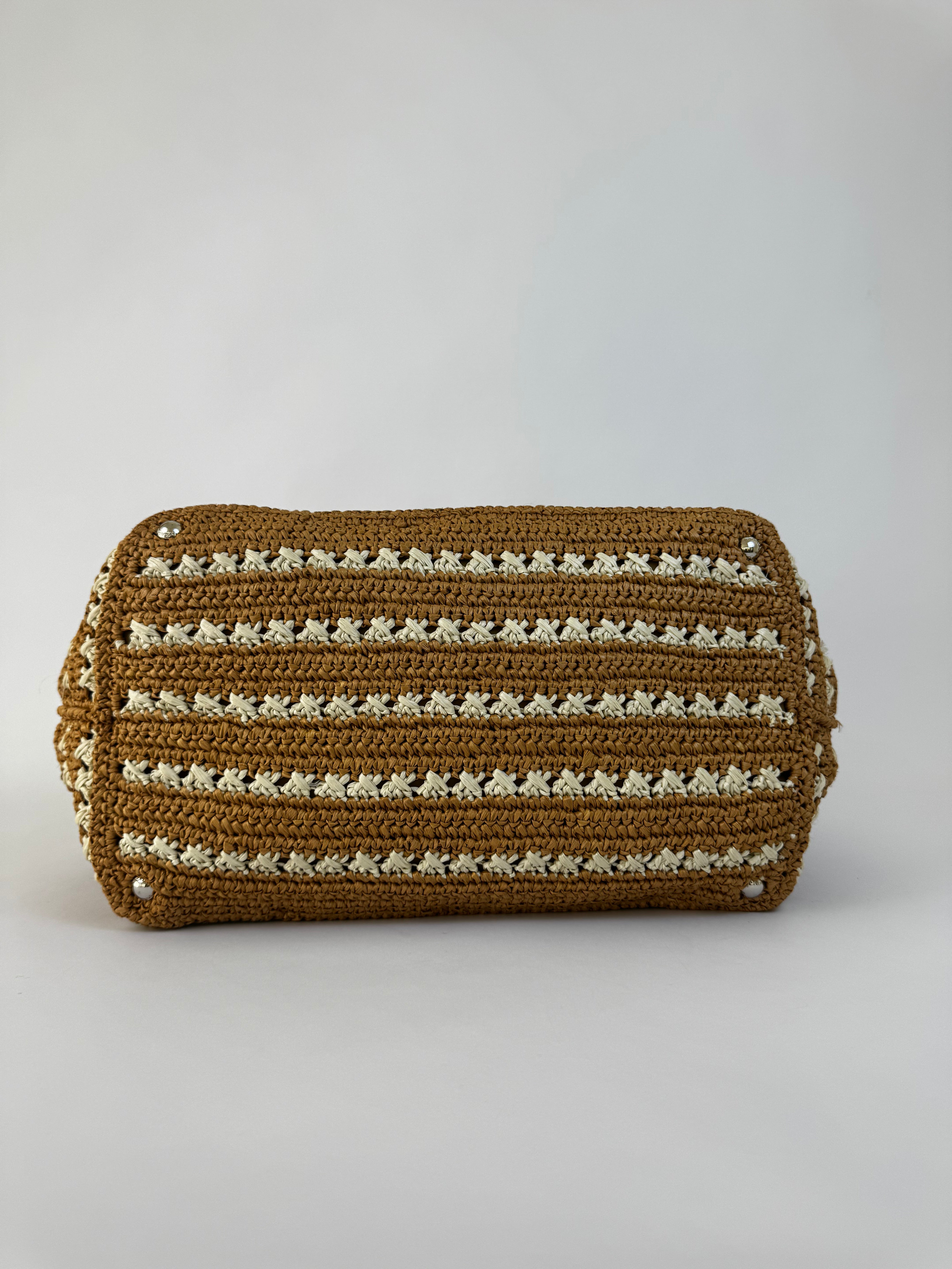 Prada Raffia Crochet Tote