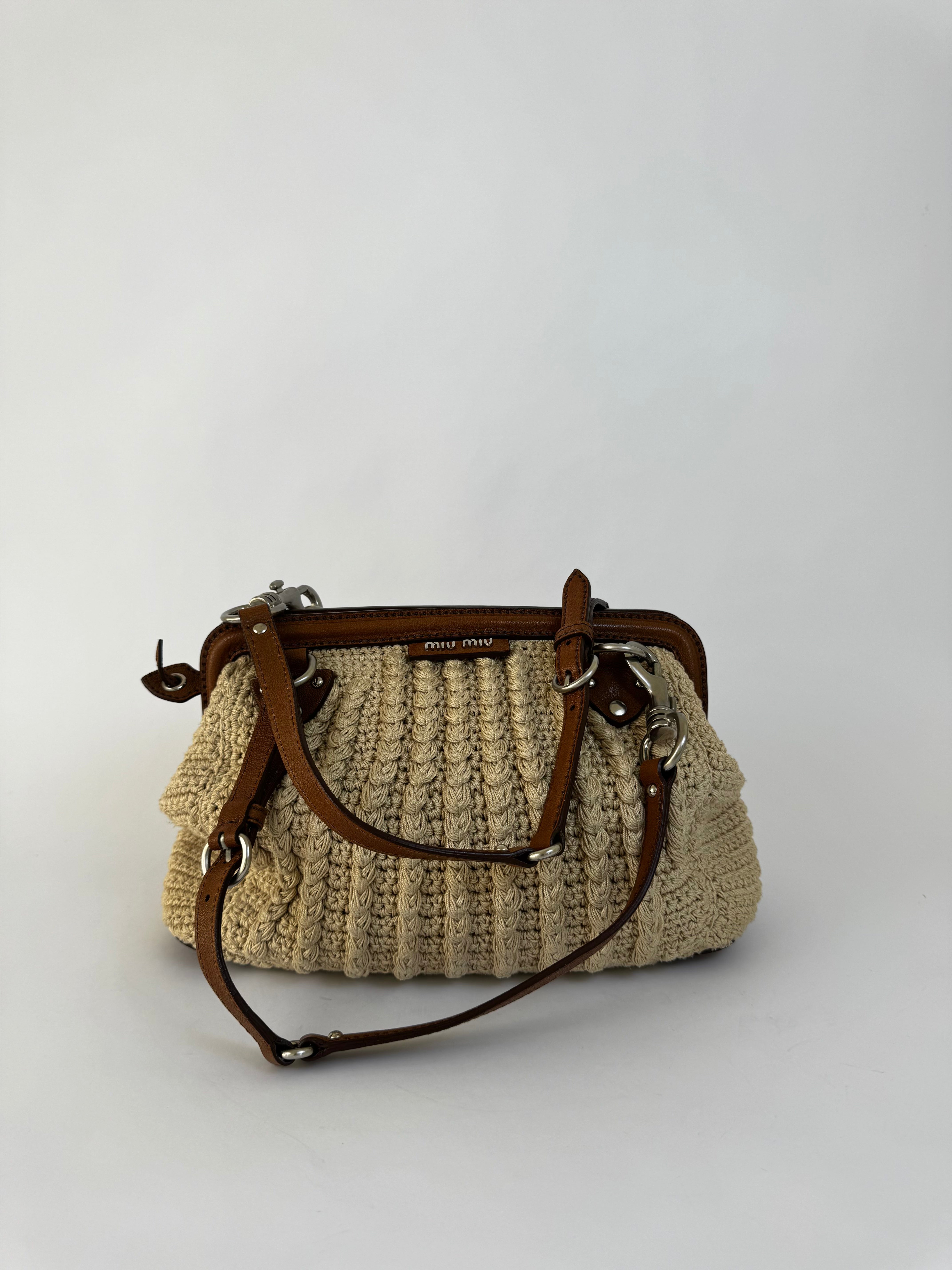 Miu Miu Woven Top Shoulder Bag