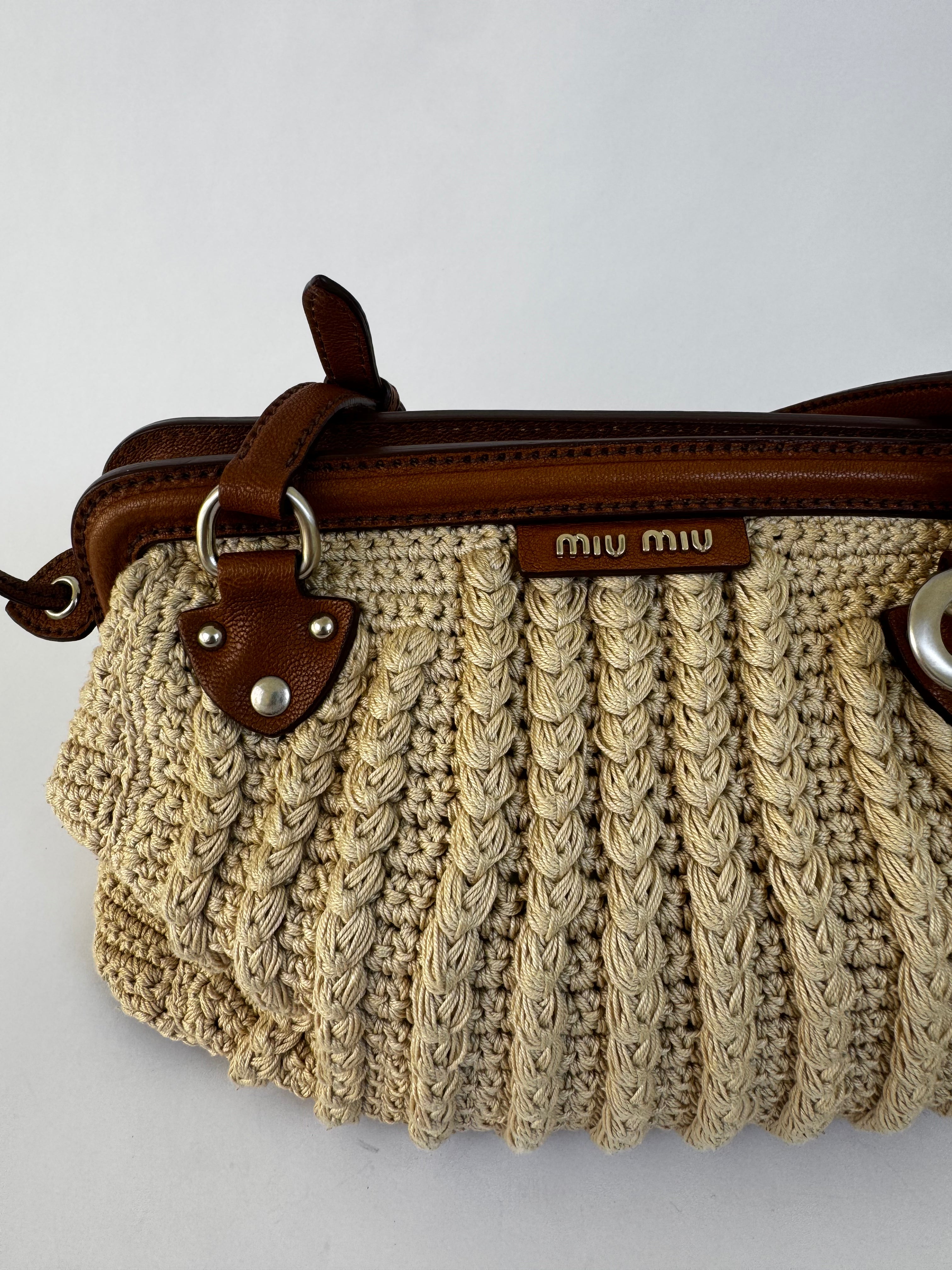 Miu Miu Woven Top Shoulder Bag