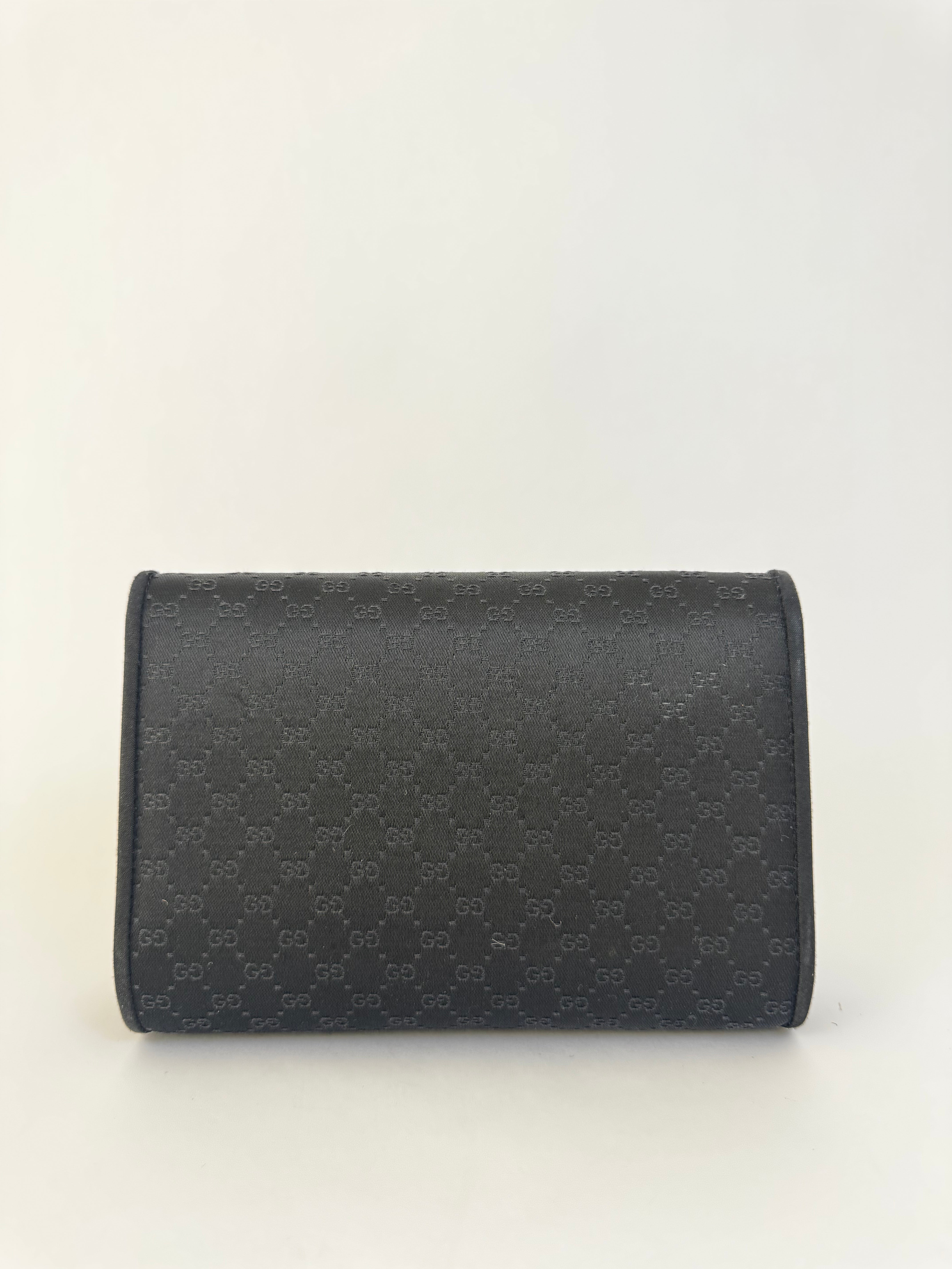 Gucci Vintage Black Satin Clutch