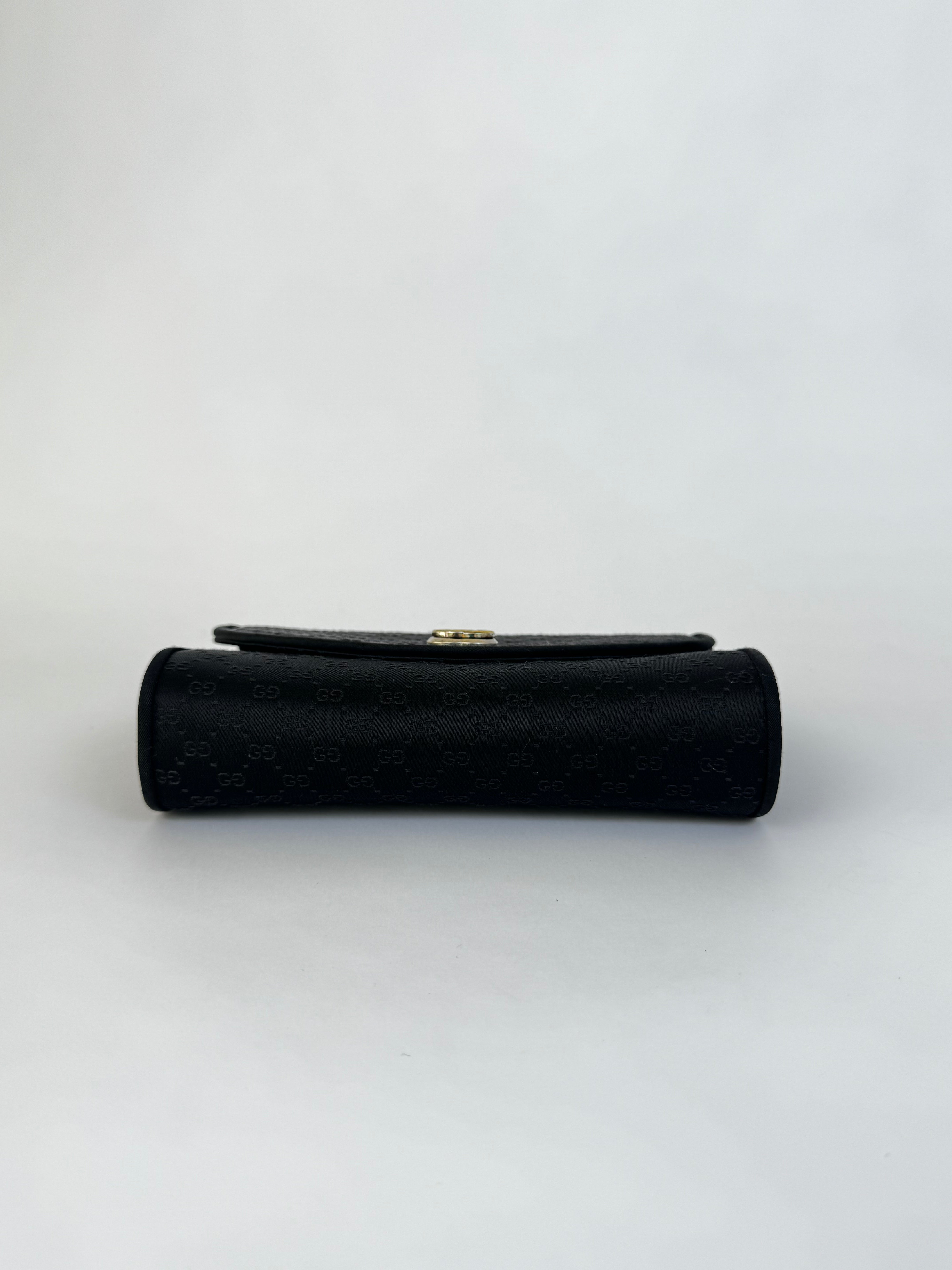 Gucci Vintage Black Satin Clutch