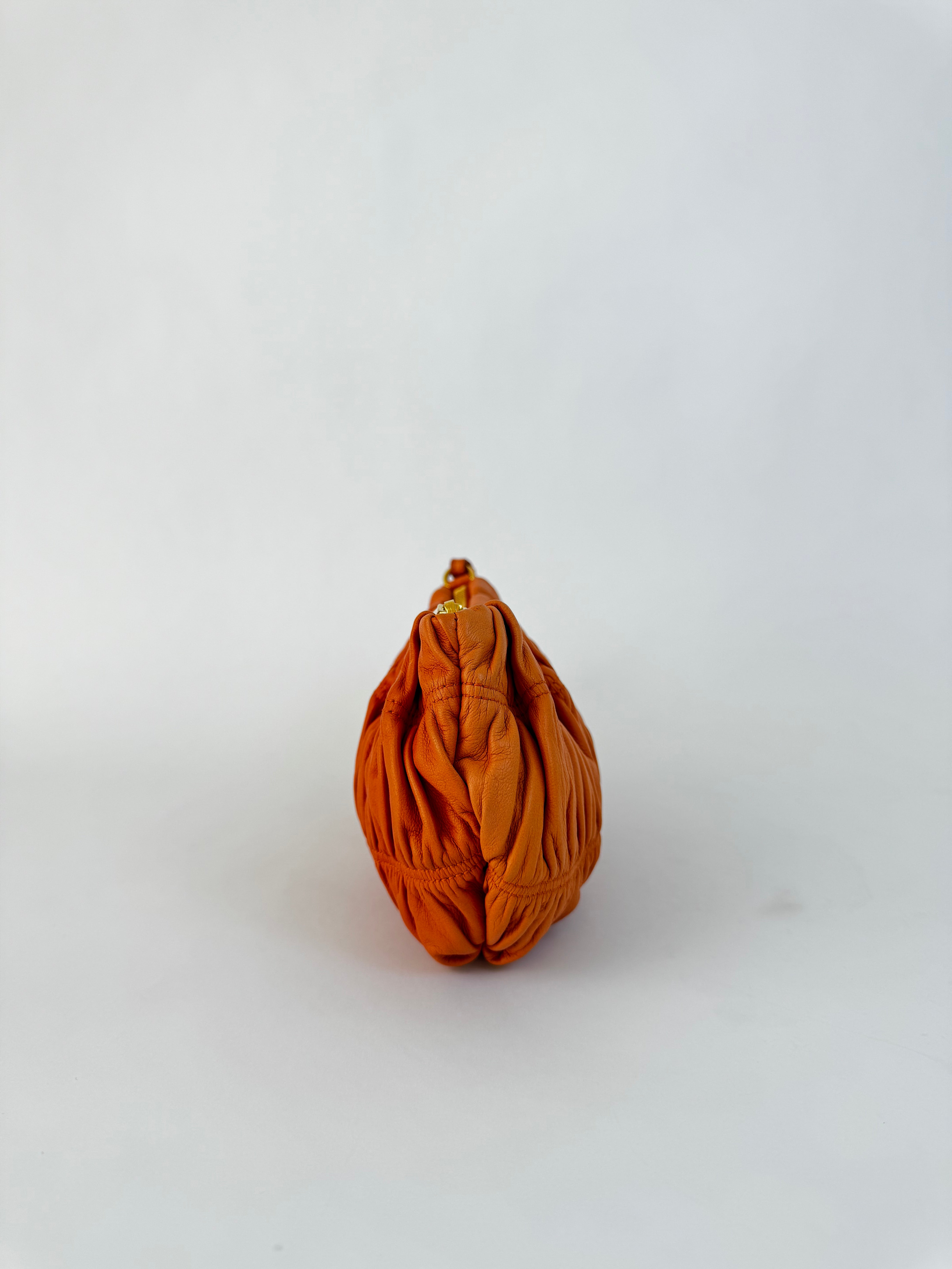 Prada Ruched Leather Pochette