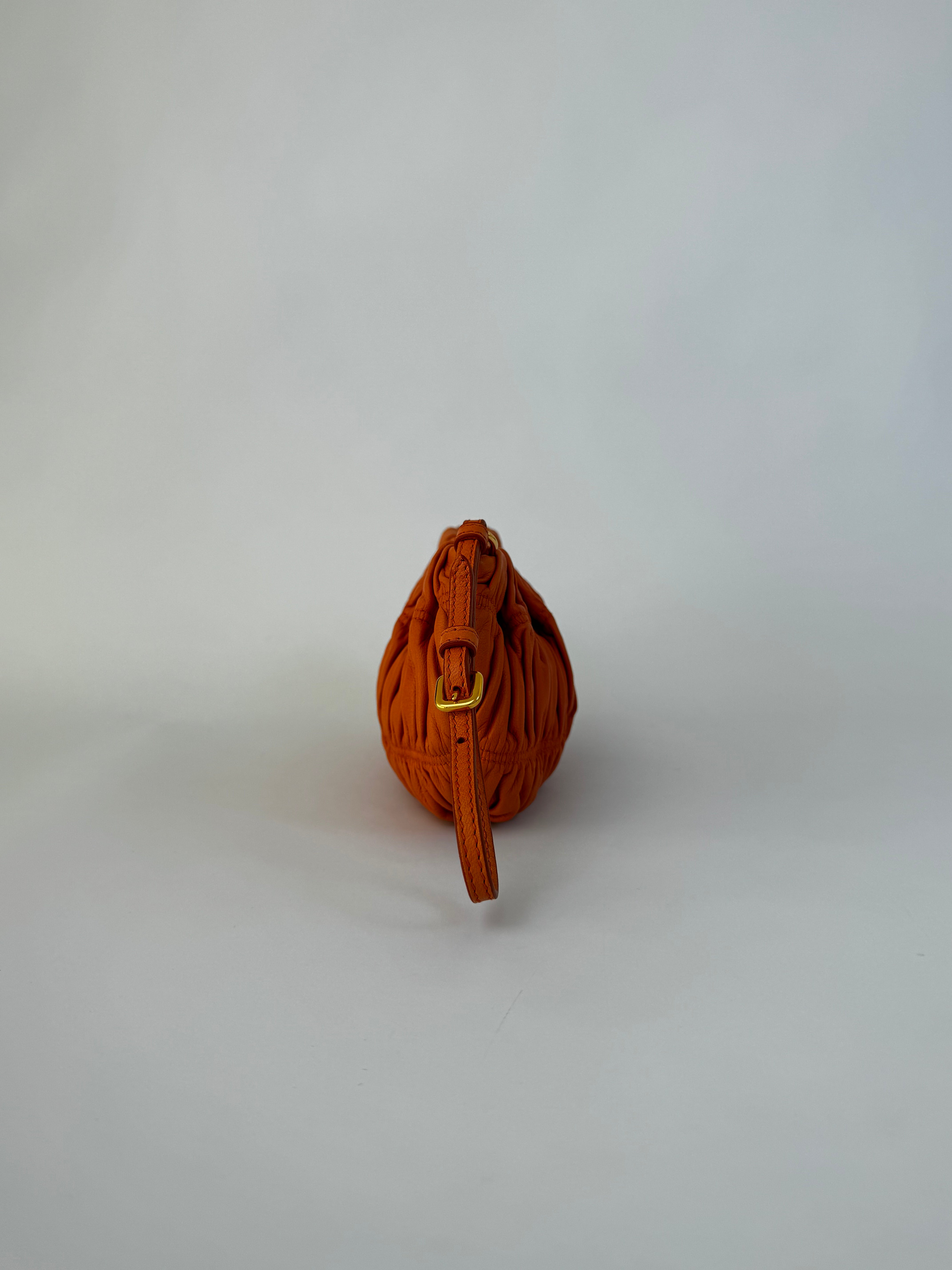 Prada Ruched Leather Pochette