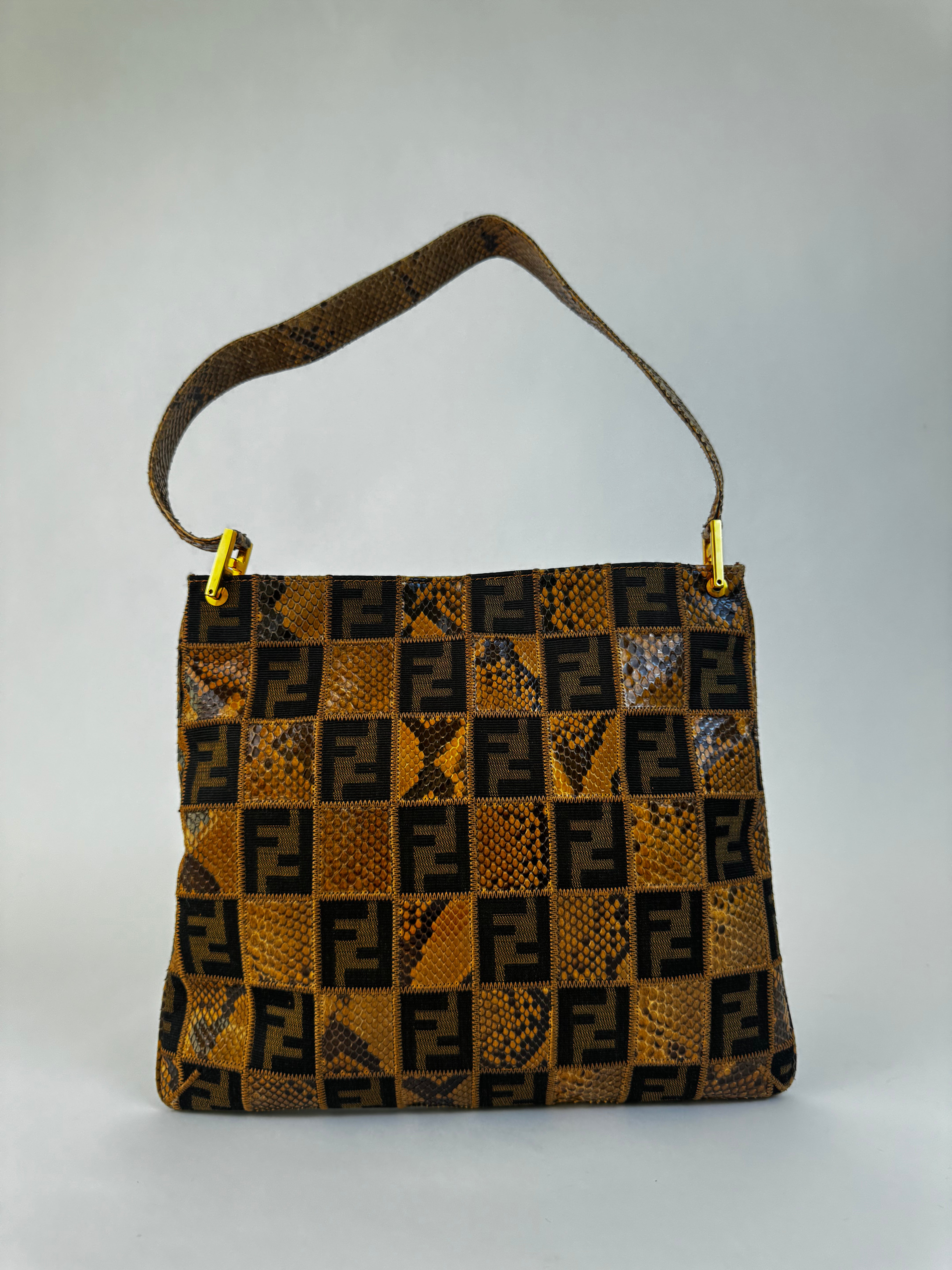 Fendi Python Zucca Jacquard Shoulder Bag