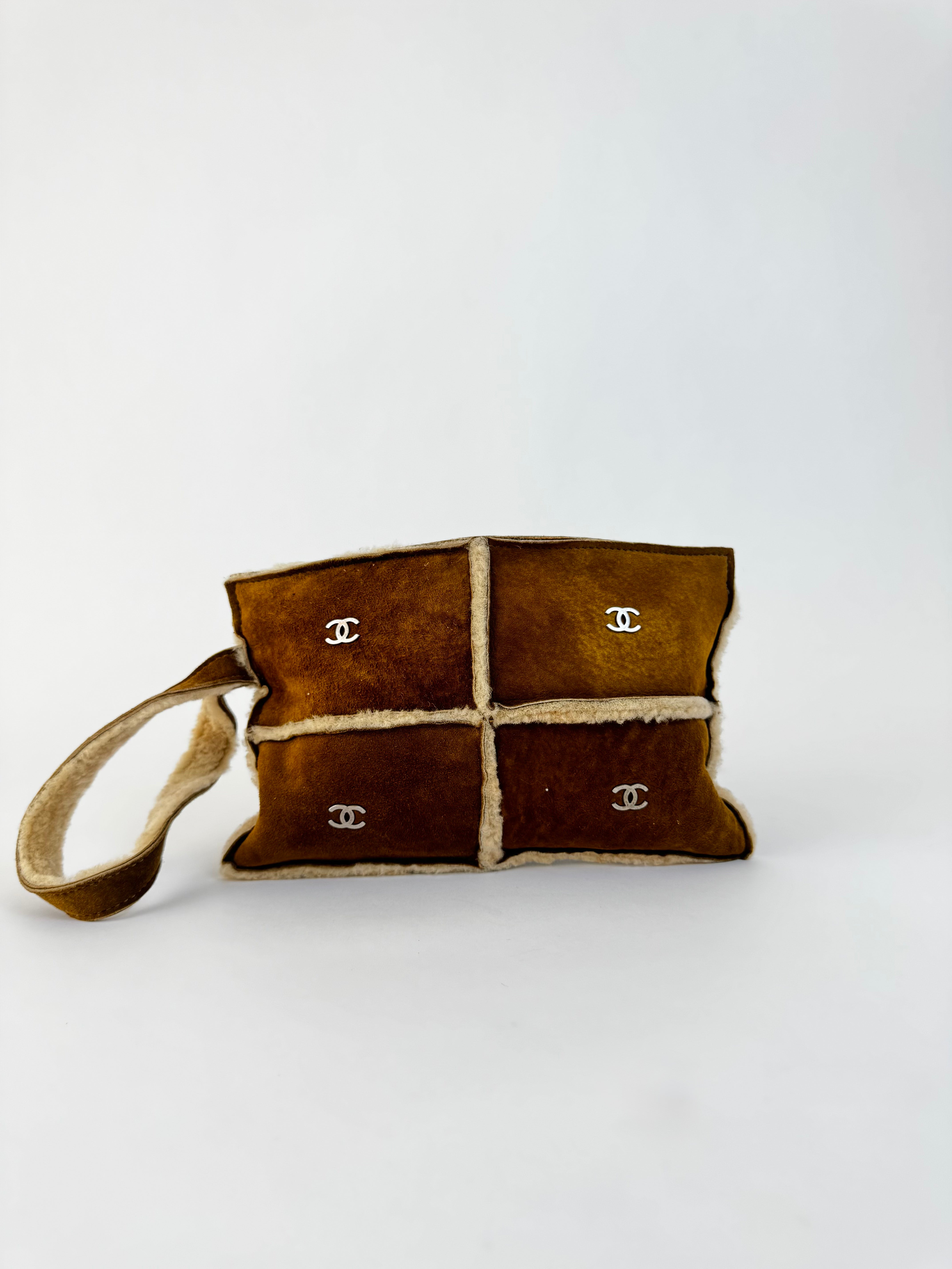 Chanel Vintage Shearling Wristlet