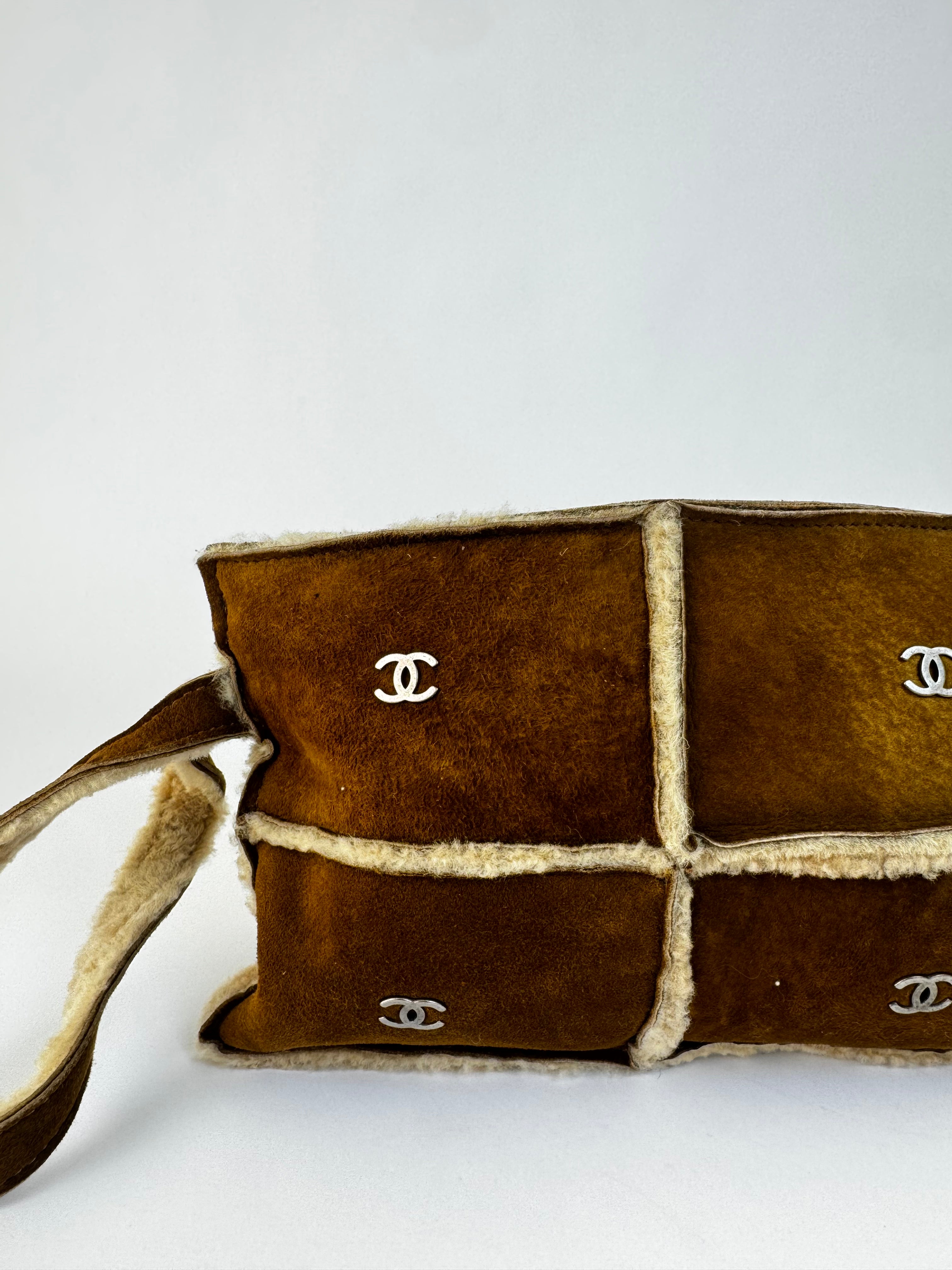 Chanel Vintage Shearling Wristlet