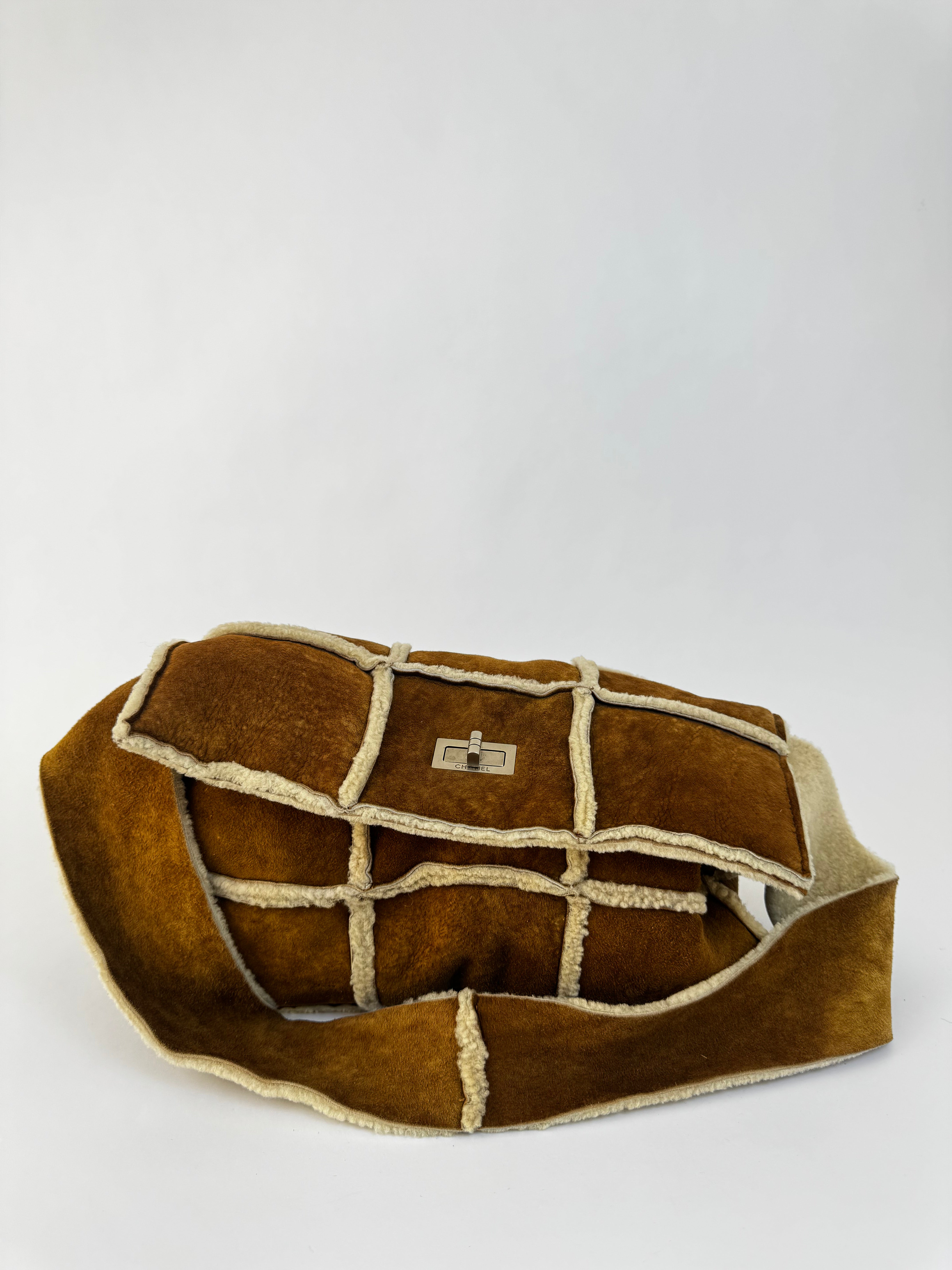 Chanel Brown Shearling Shoulder Bag