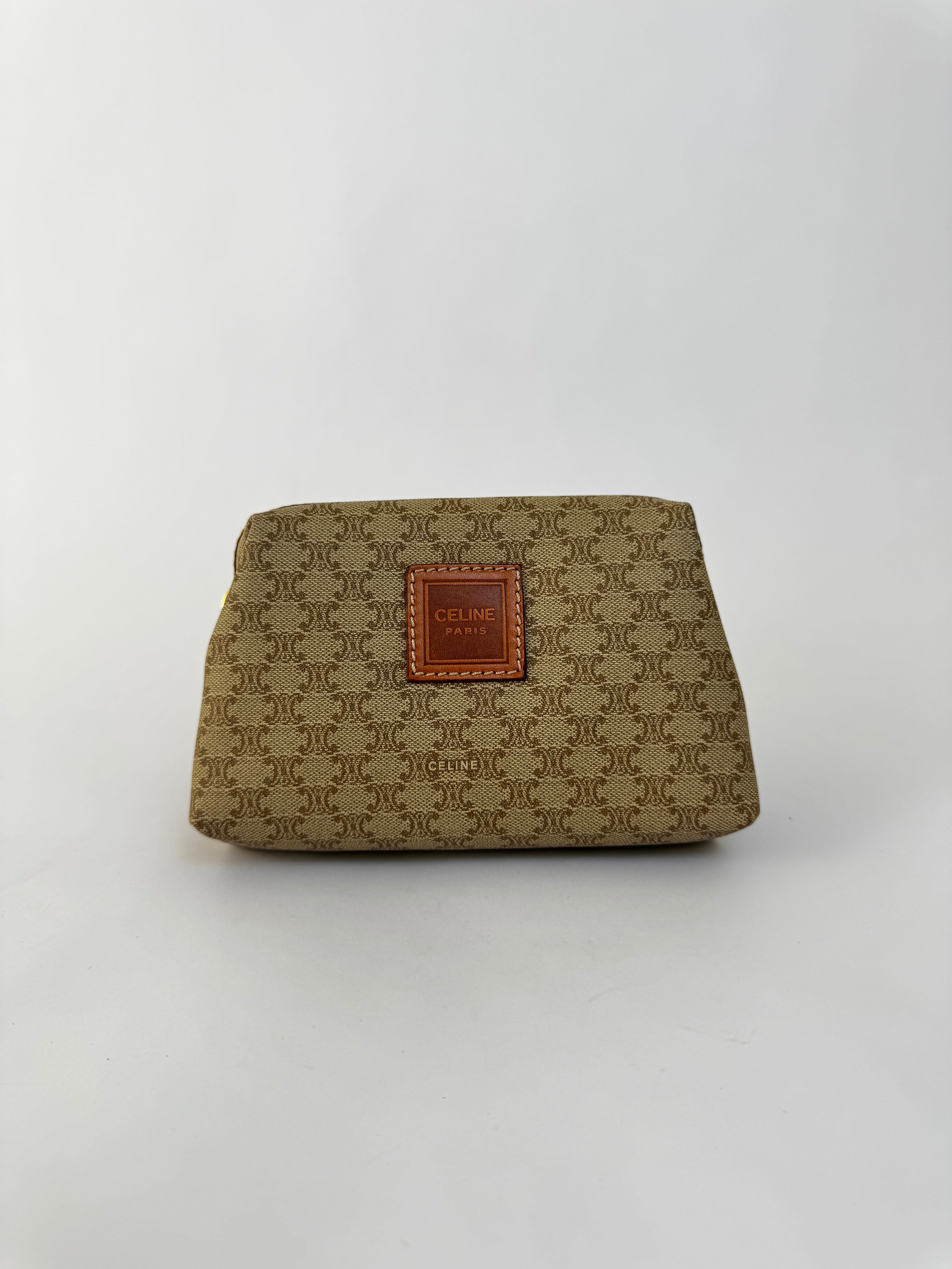 Celine Vintage Macadam Leather Pouch Small