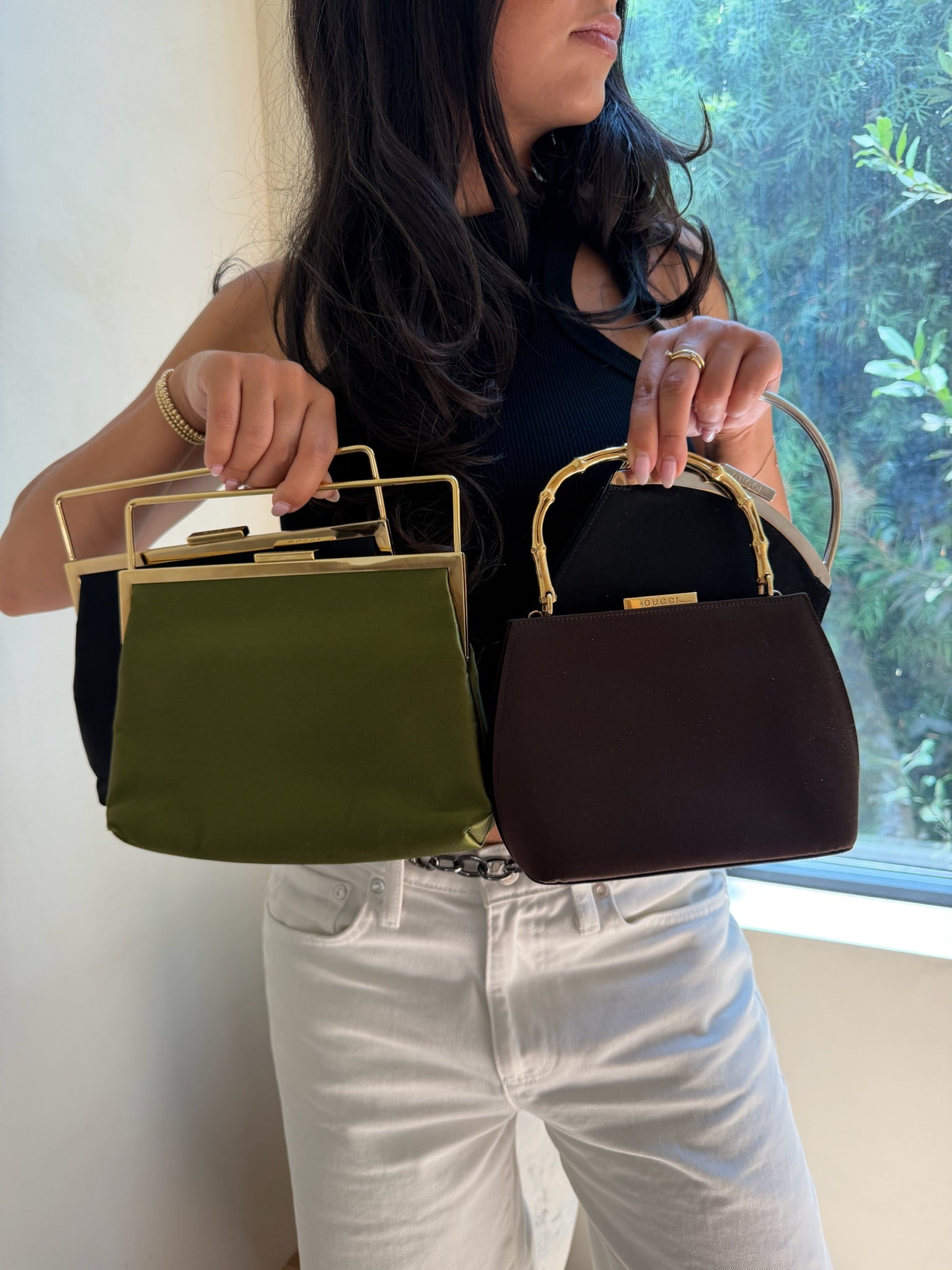 Gucci Satin Top Handle Bag