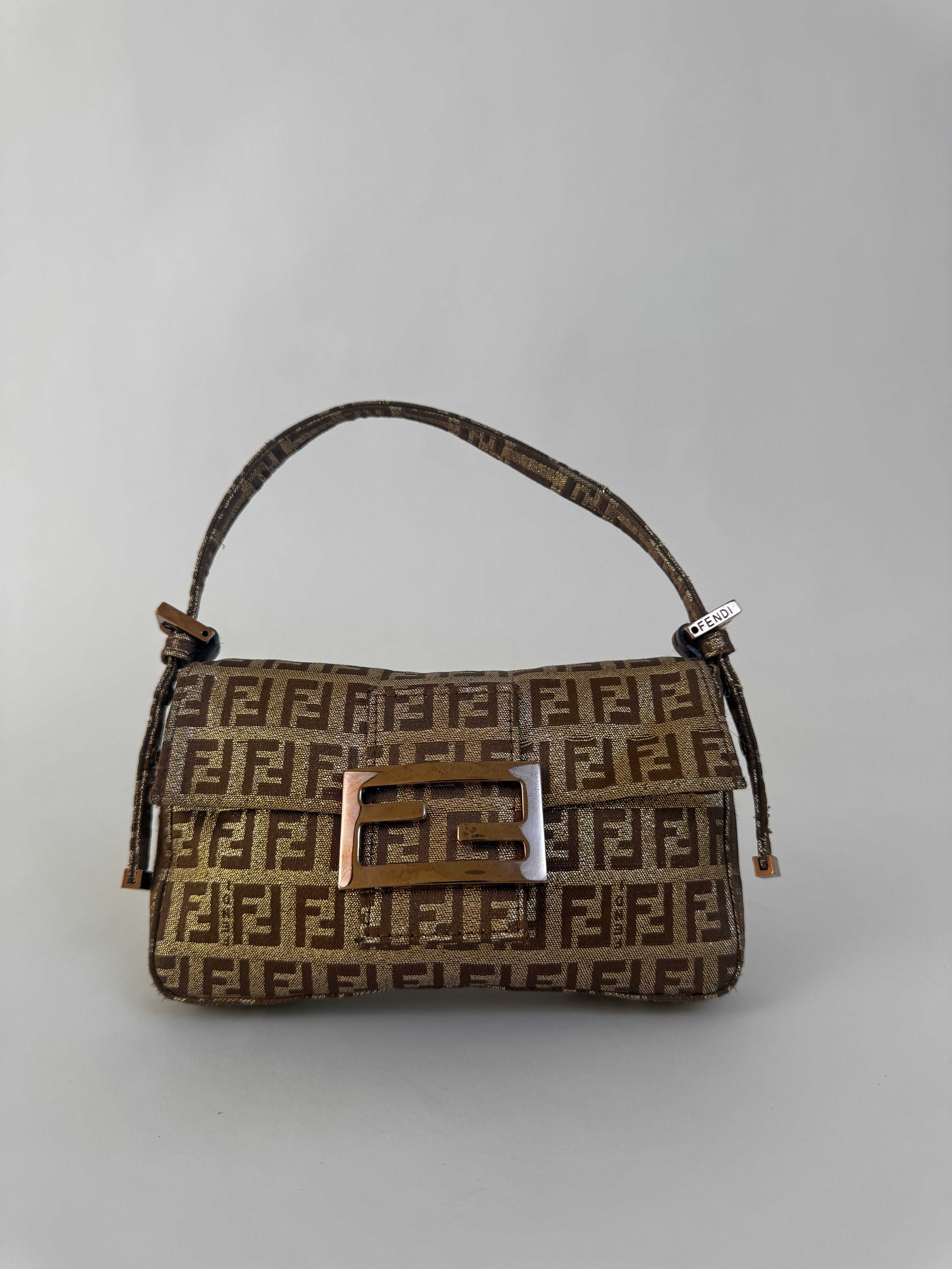 Fendi Zucca Mini Baguette Handbag