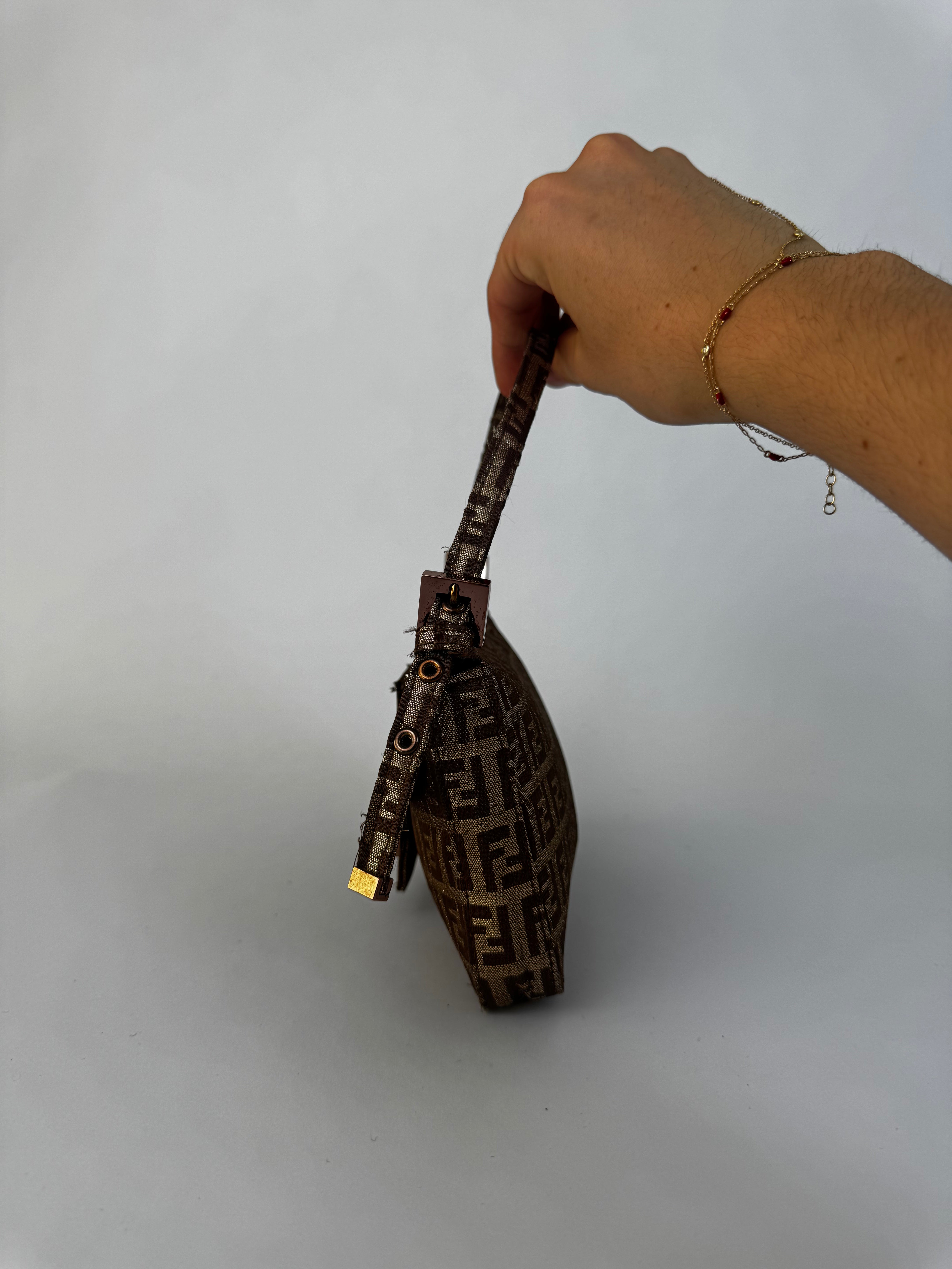 Fendi Zucca Mini Baguette Handbag