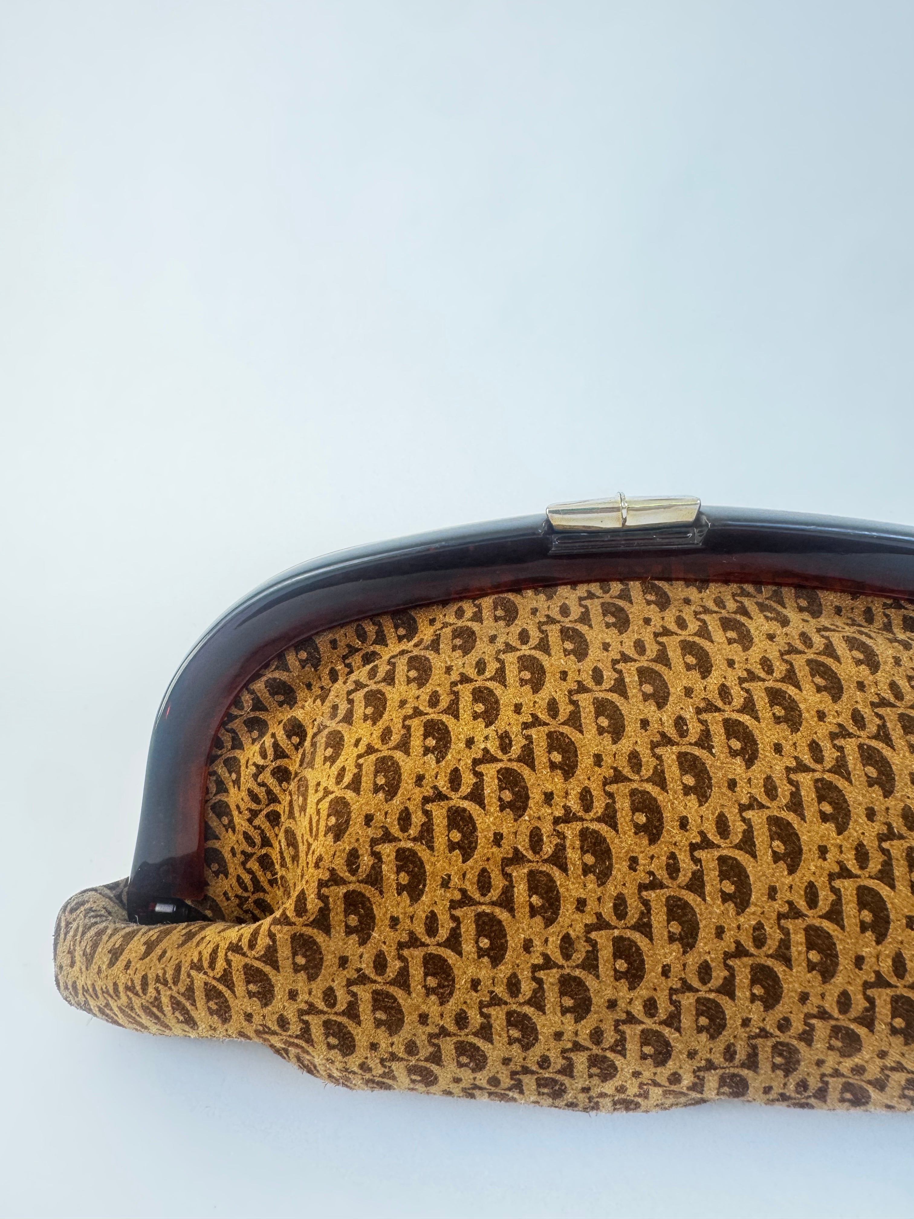 Dior Brown Monogram Frame Clutch