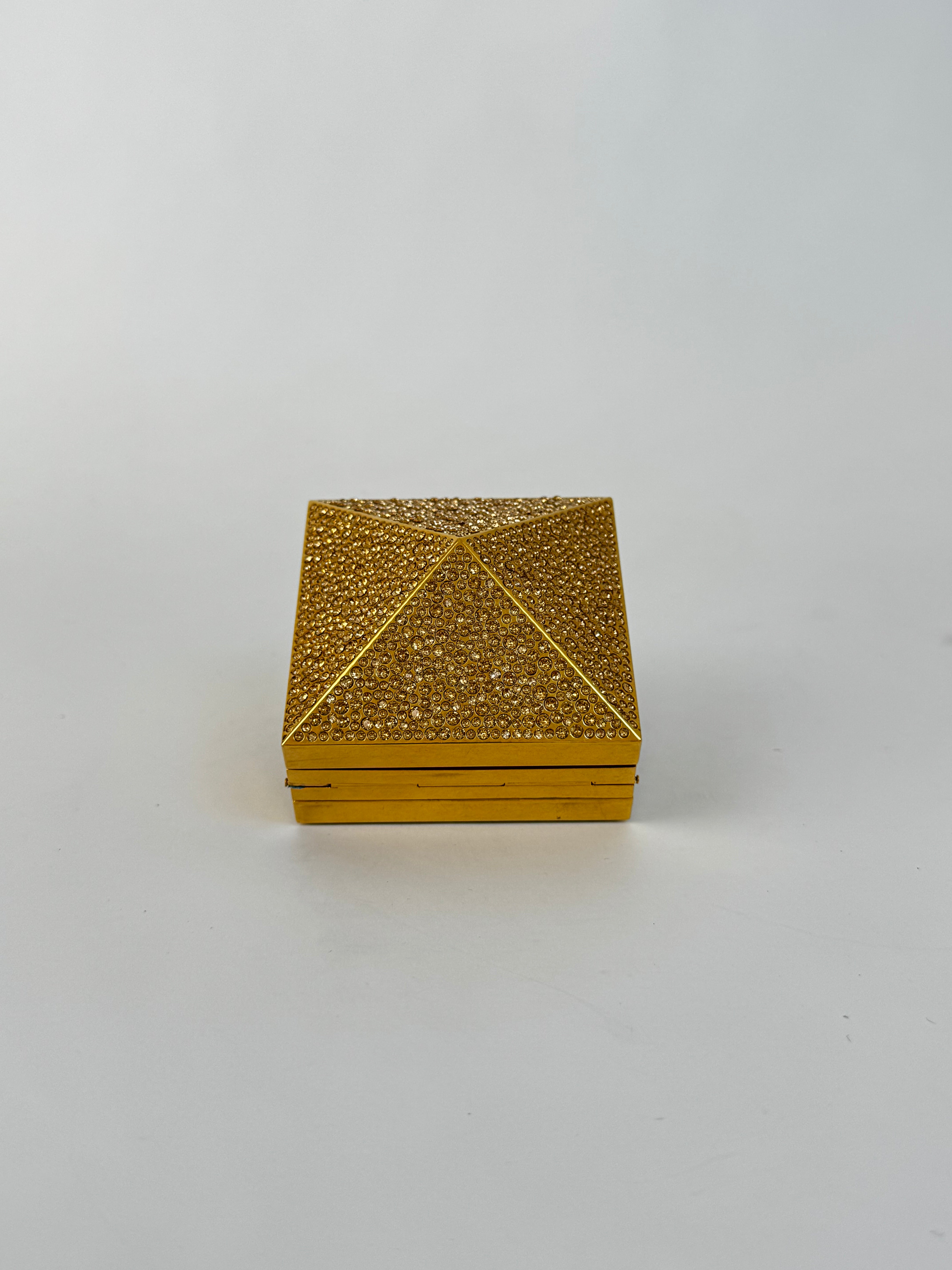 Valentino Gold Minaudière Box Clutch Rare