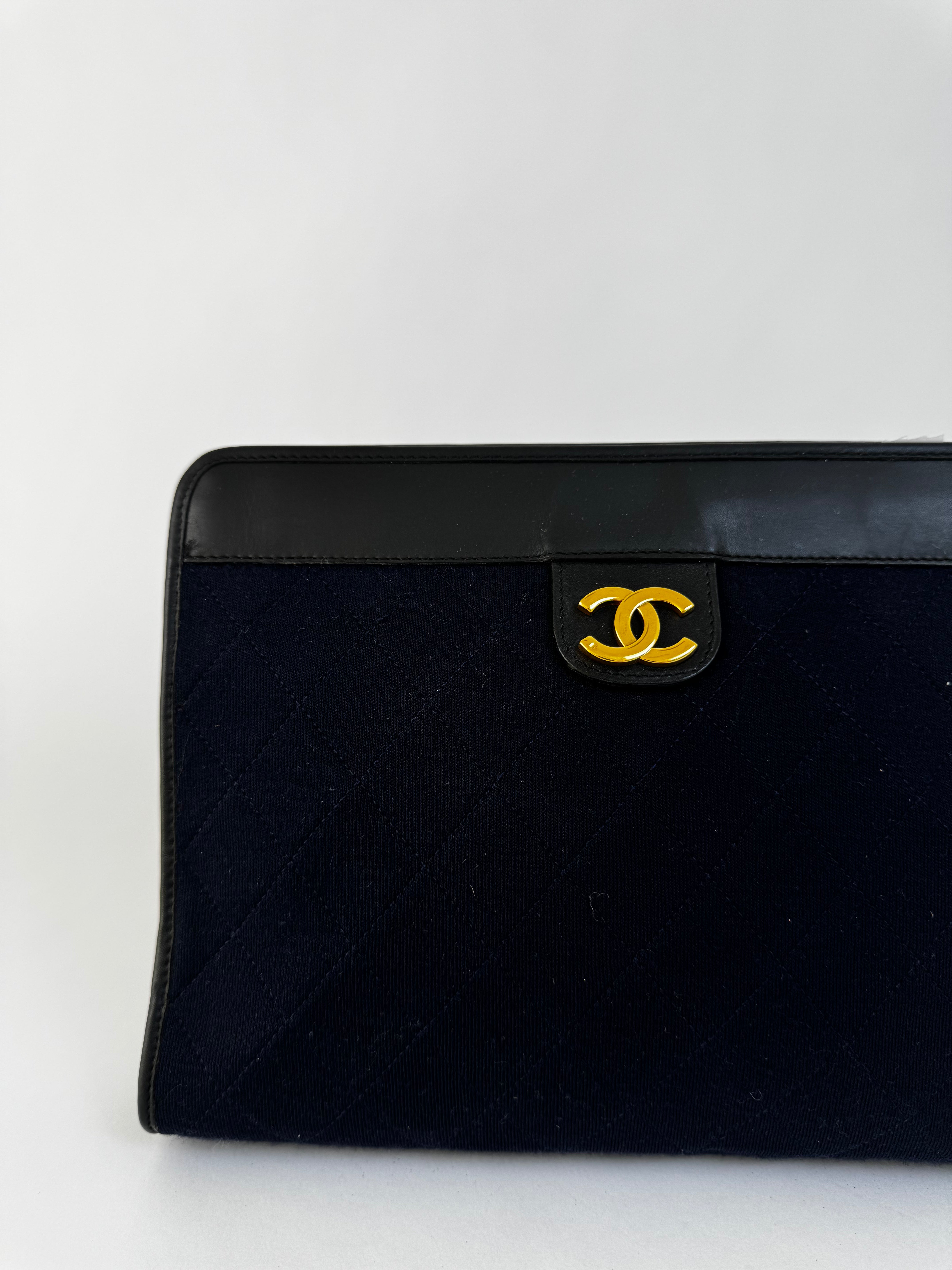 Chanel Vintage Navy Clutch