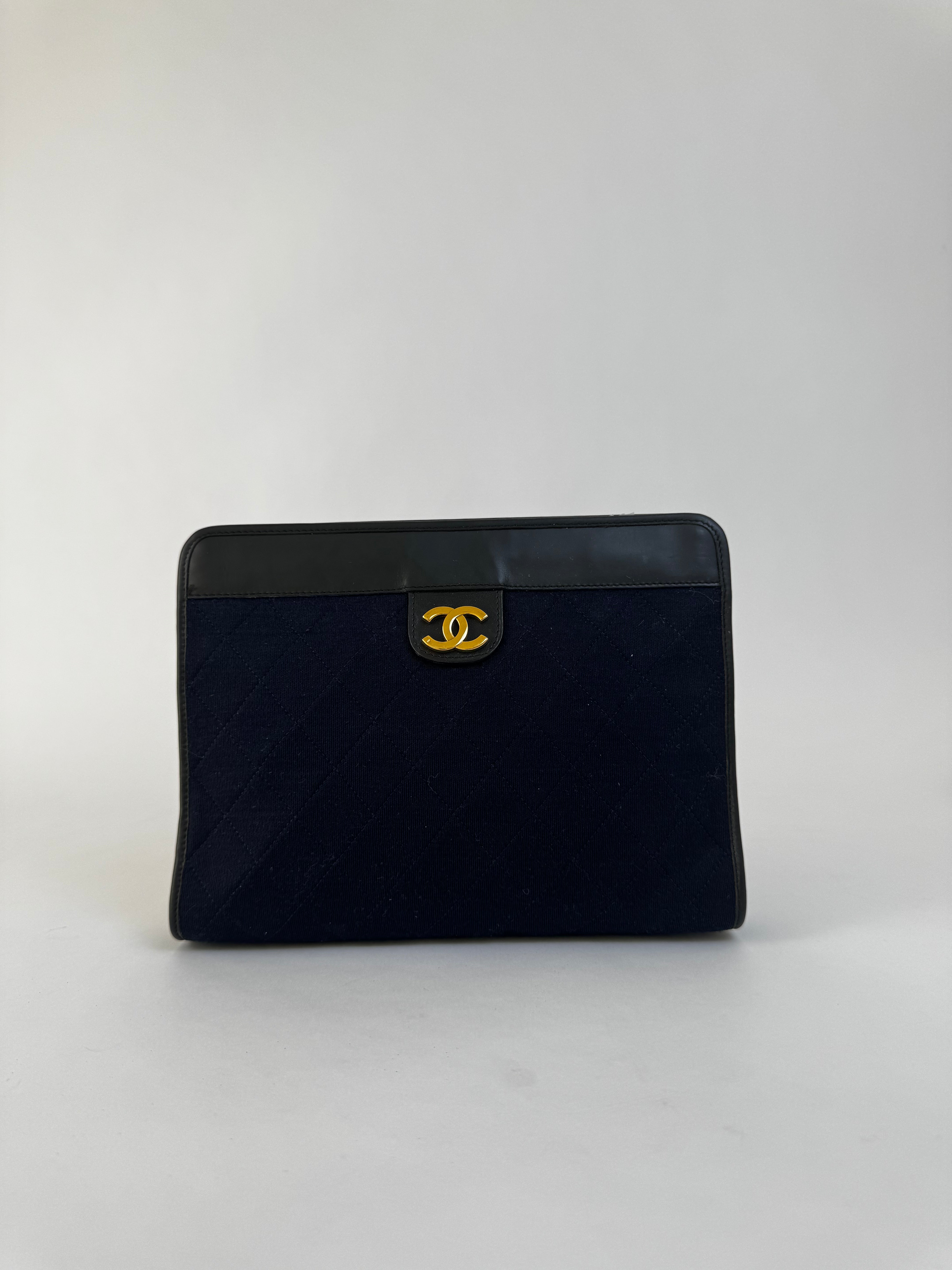 Chanel Vintage Navy Clutch