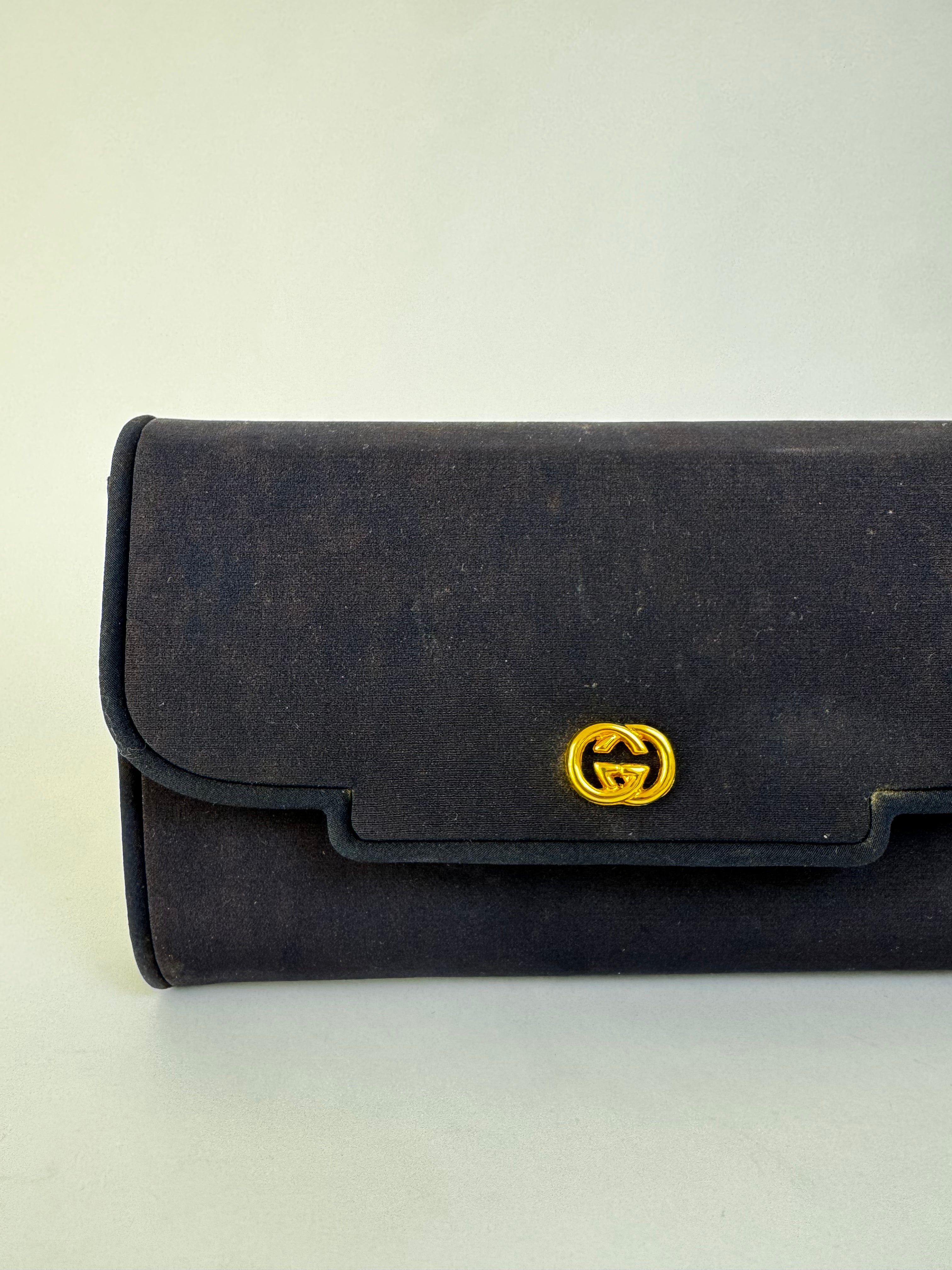 Gucci Navy Envelope Clutch
