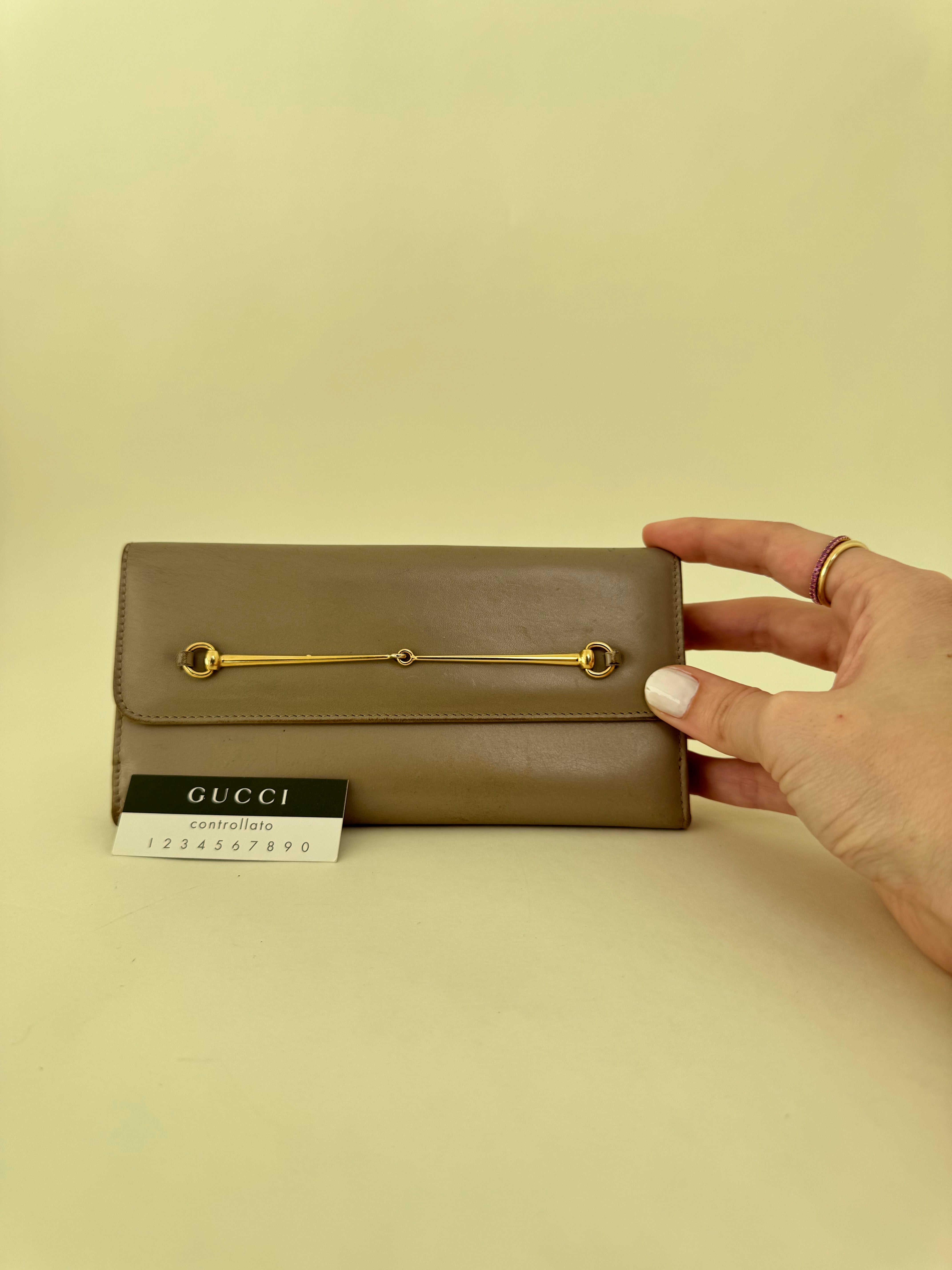 Gucci Tom Ford Horsebit Wallet Taupe