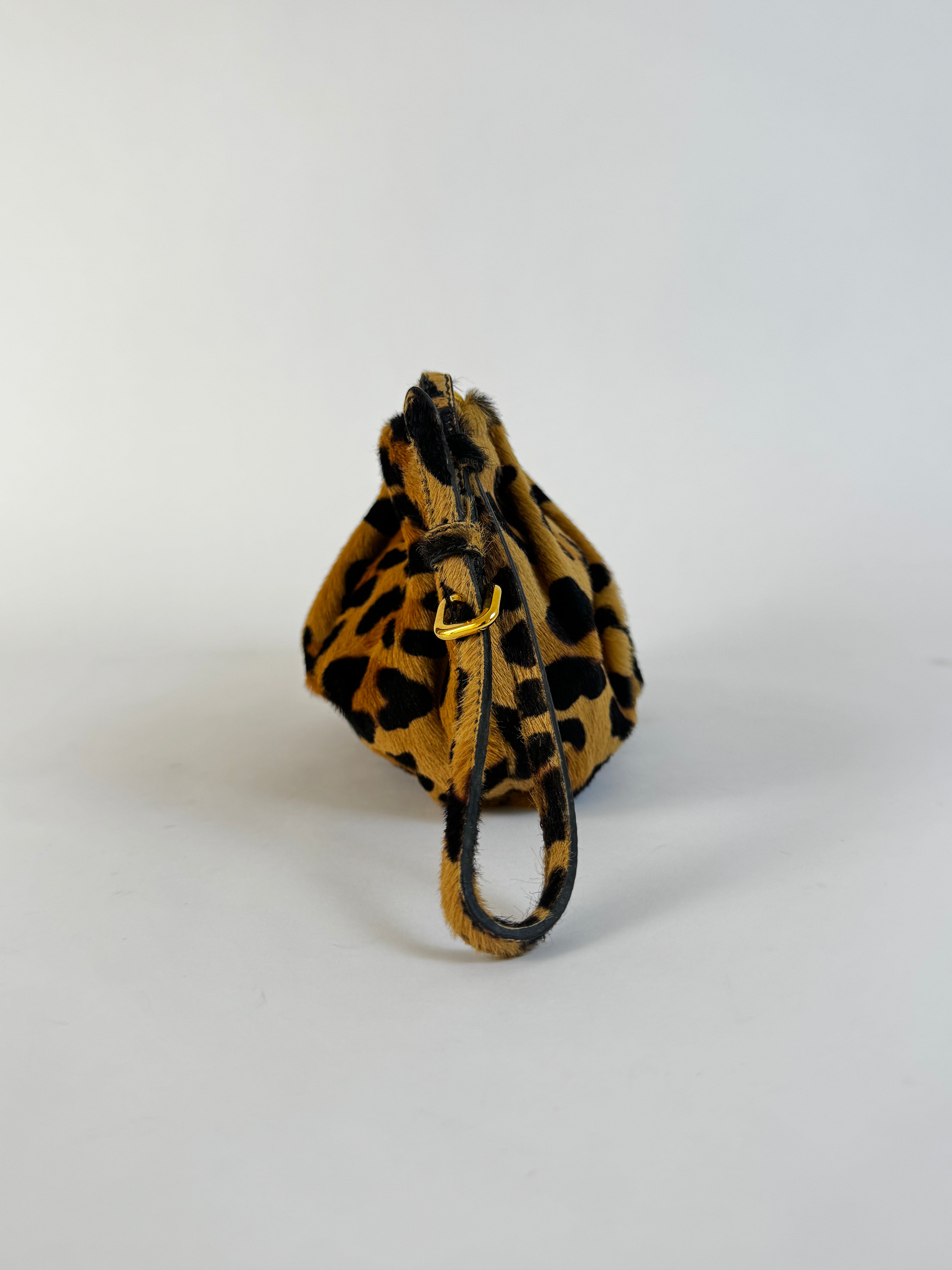 Prada Leopard Print Calf Hair Pochette