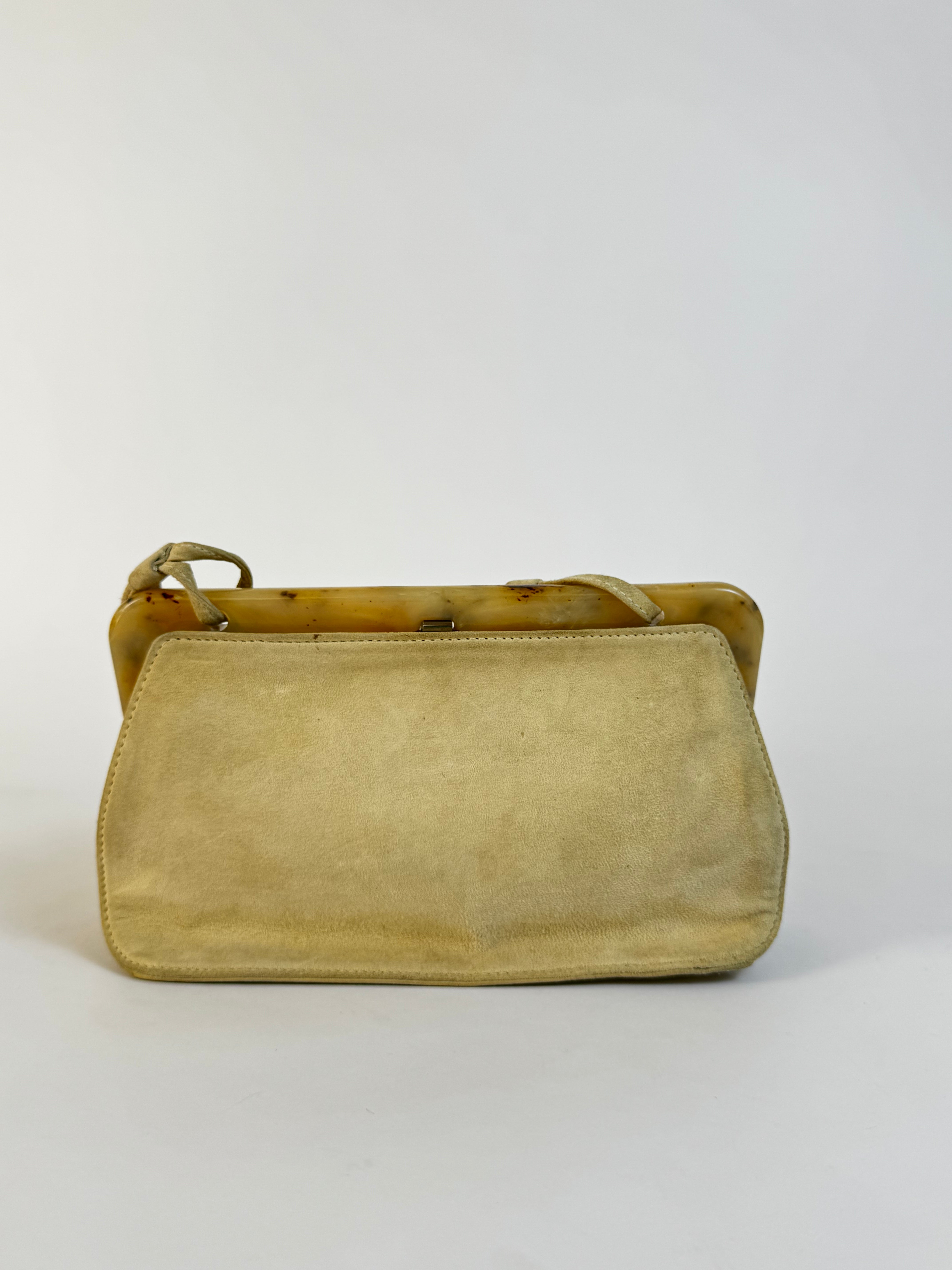 Prada Vintage Suede Top Handle Bag
