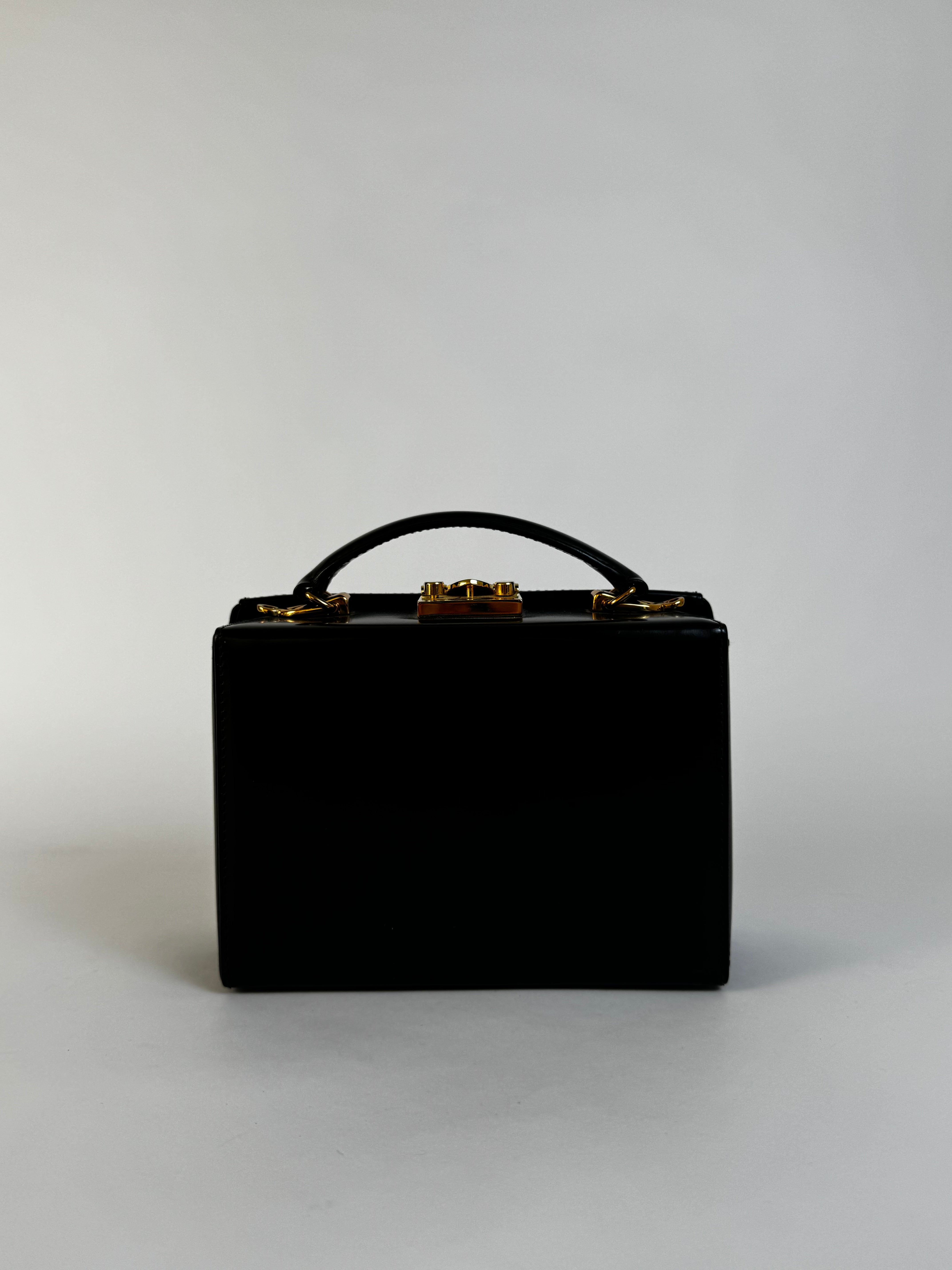 Mark Cross Leather Box Top Handle Bag
